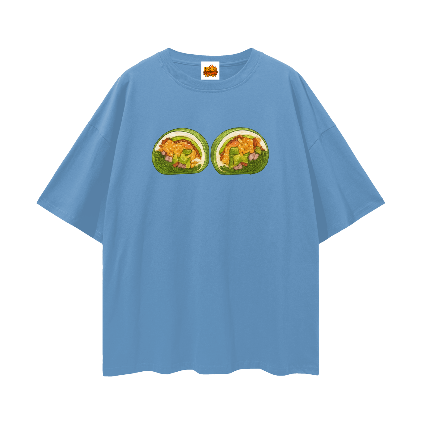 Avocado Salmon WrapnStreetwear Loose Drop Shoulder T-Shirt