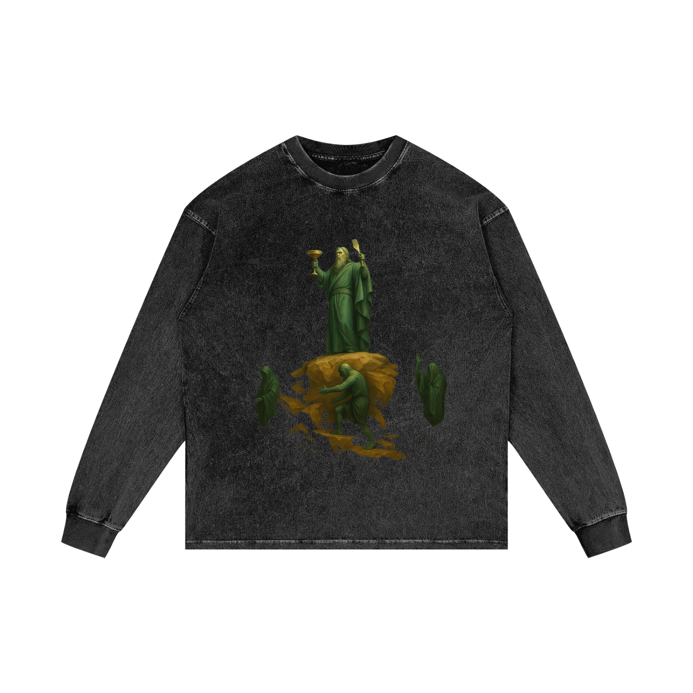 Moses-tini Acid Wash Oversize Long Sleeve T-Shirt