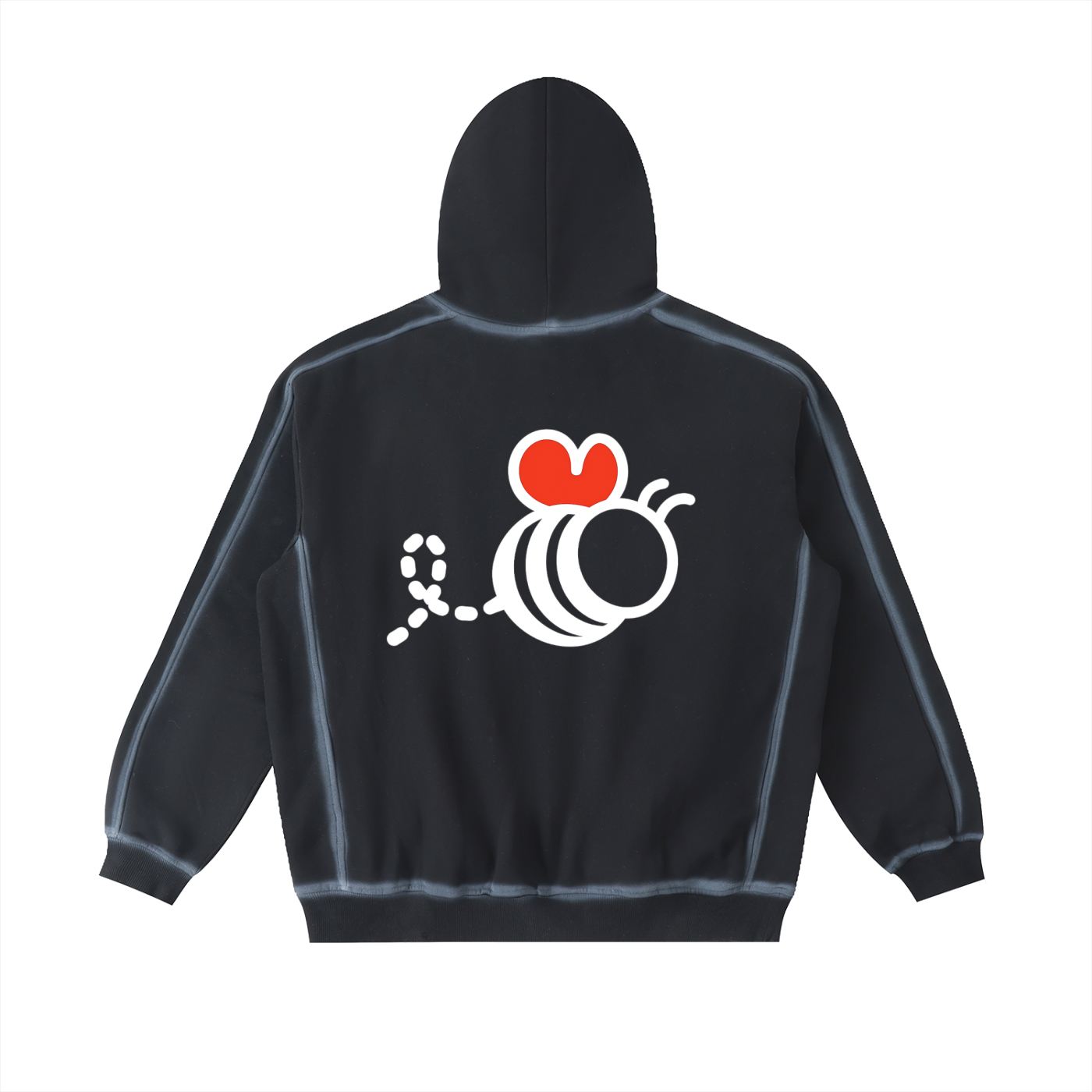 Bumbles Heart Wing Sunfaded Edge Fleece Hoodie