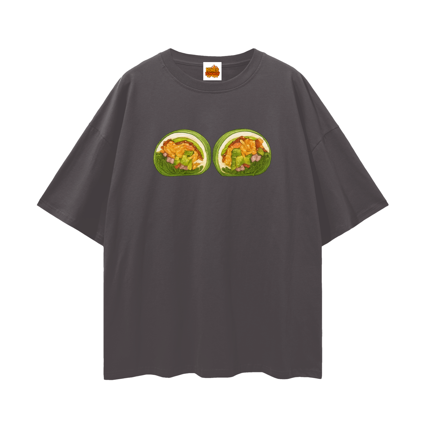 Avocado Salmon WrapnStreetwear Loose Drop Shoulder T-Shirt