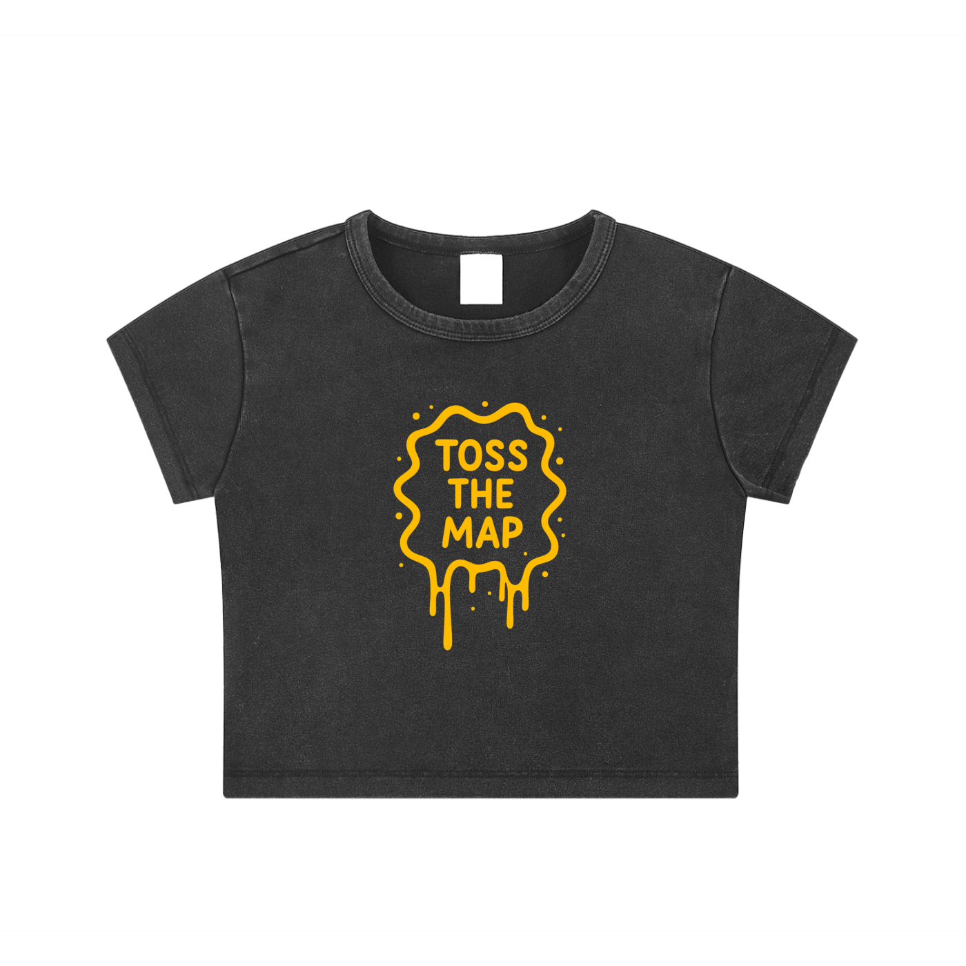 Toss The Map Snow Washed Crop Top