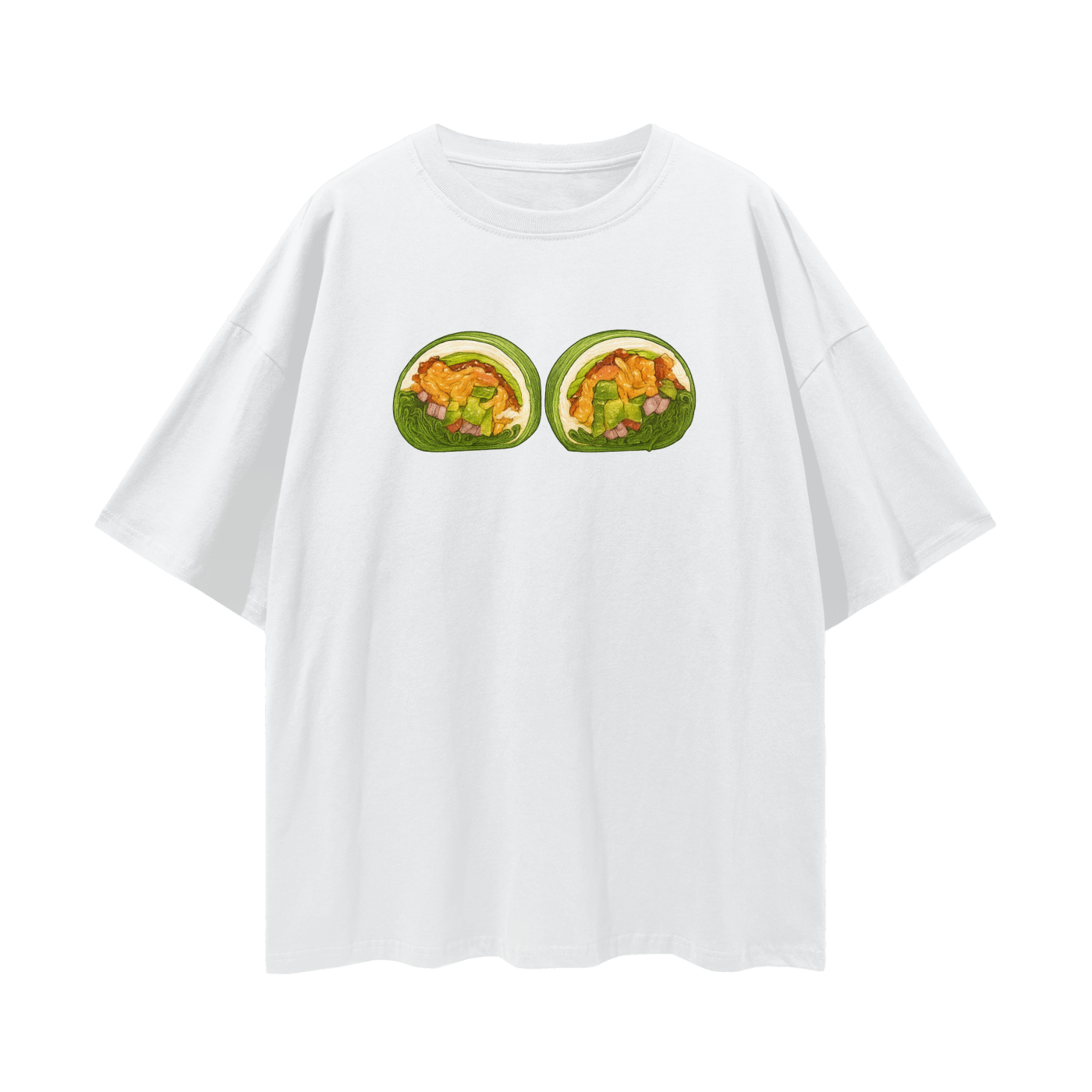 Avocado Salmon WrapnStreetwear Loose Drop Shoulder T-Shirt