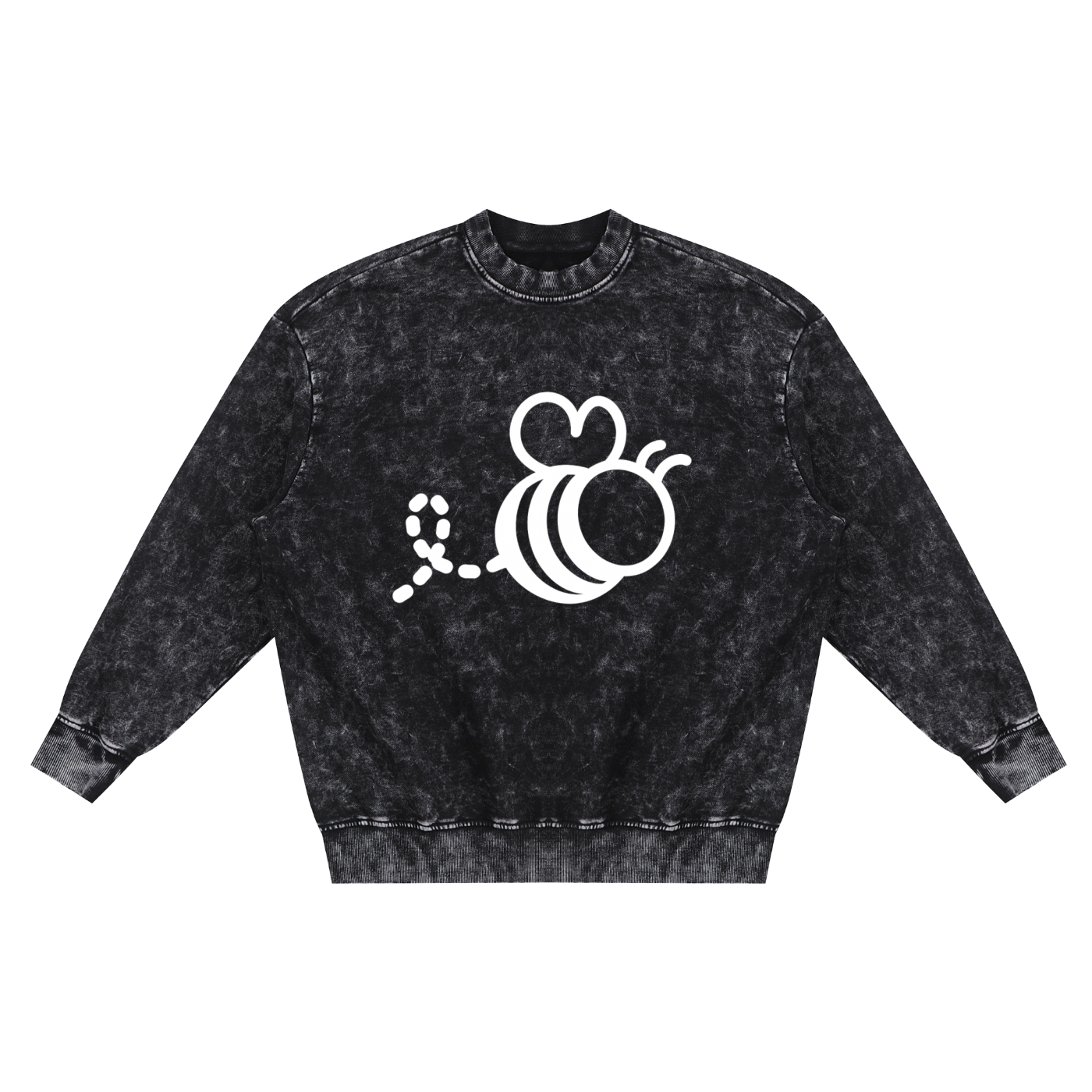 Bumbles Bee Snow Washed Hand-Frayed Sweatshirt