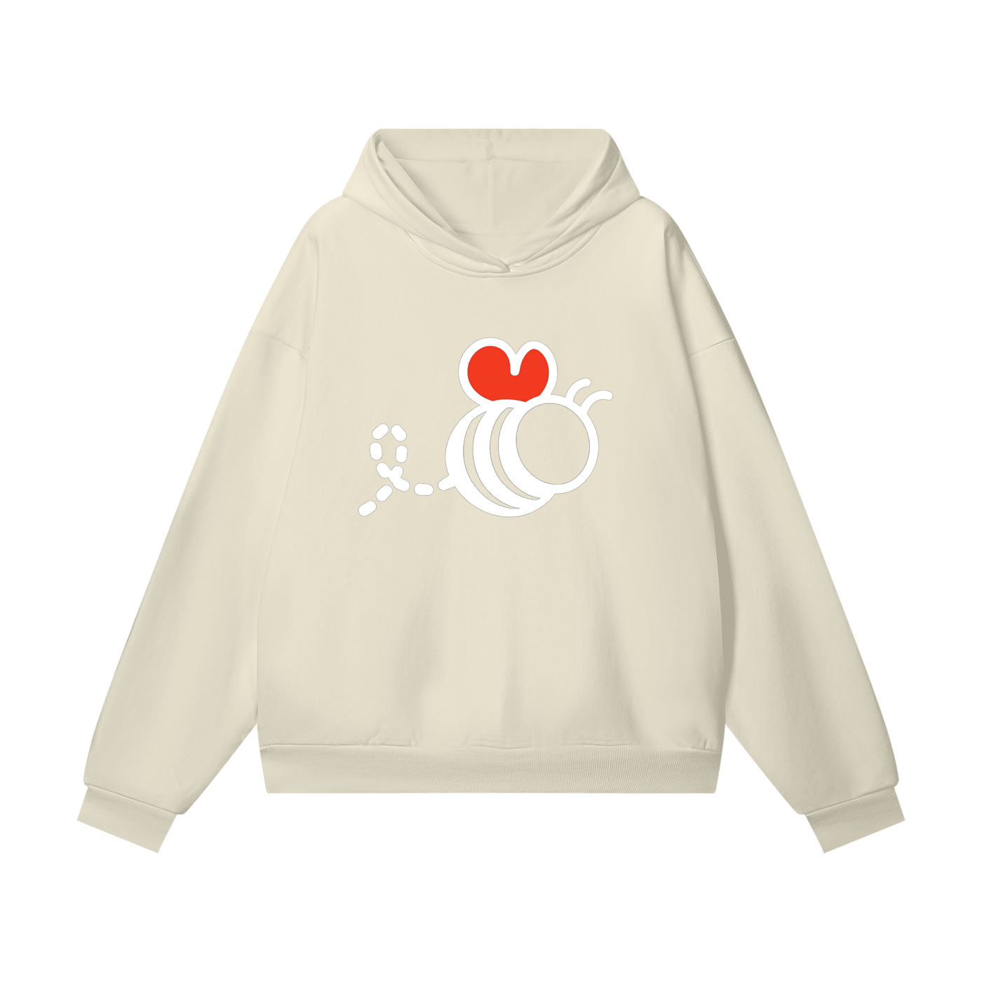 Bumbles Heart Wing Heavyweight Hidden Pocket Fleece Hoodie