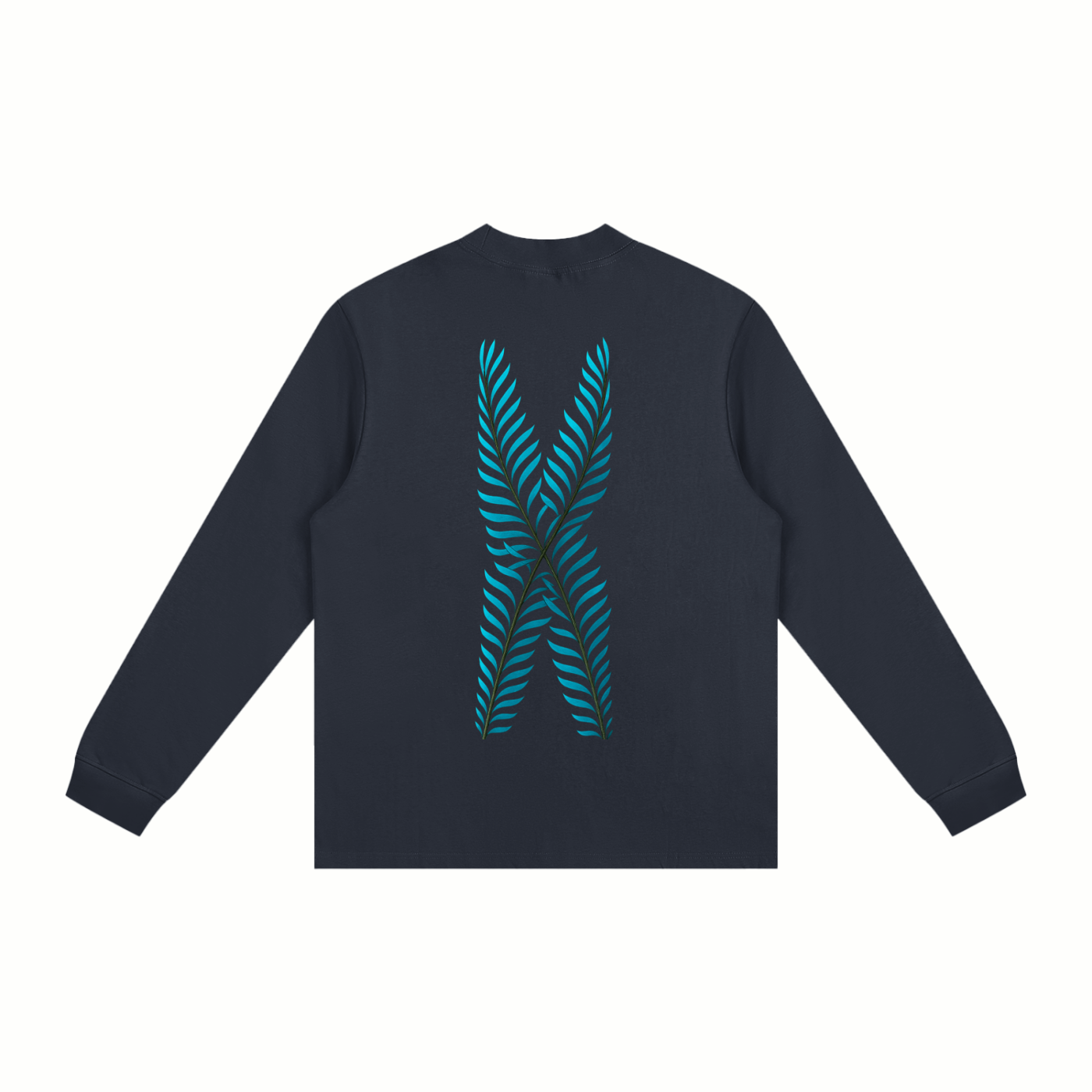 AHS Stained Glass- Blue Leaf Back- Non-Shrink Mock Neck Sweatshirt