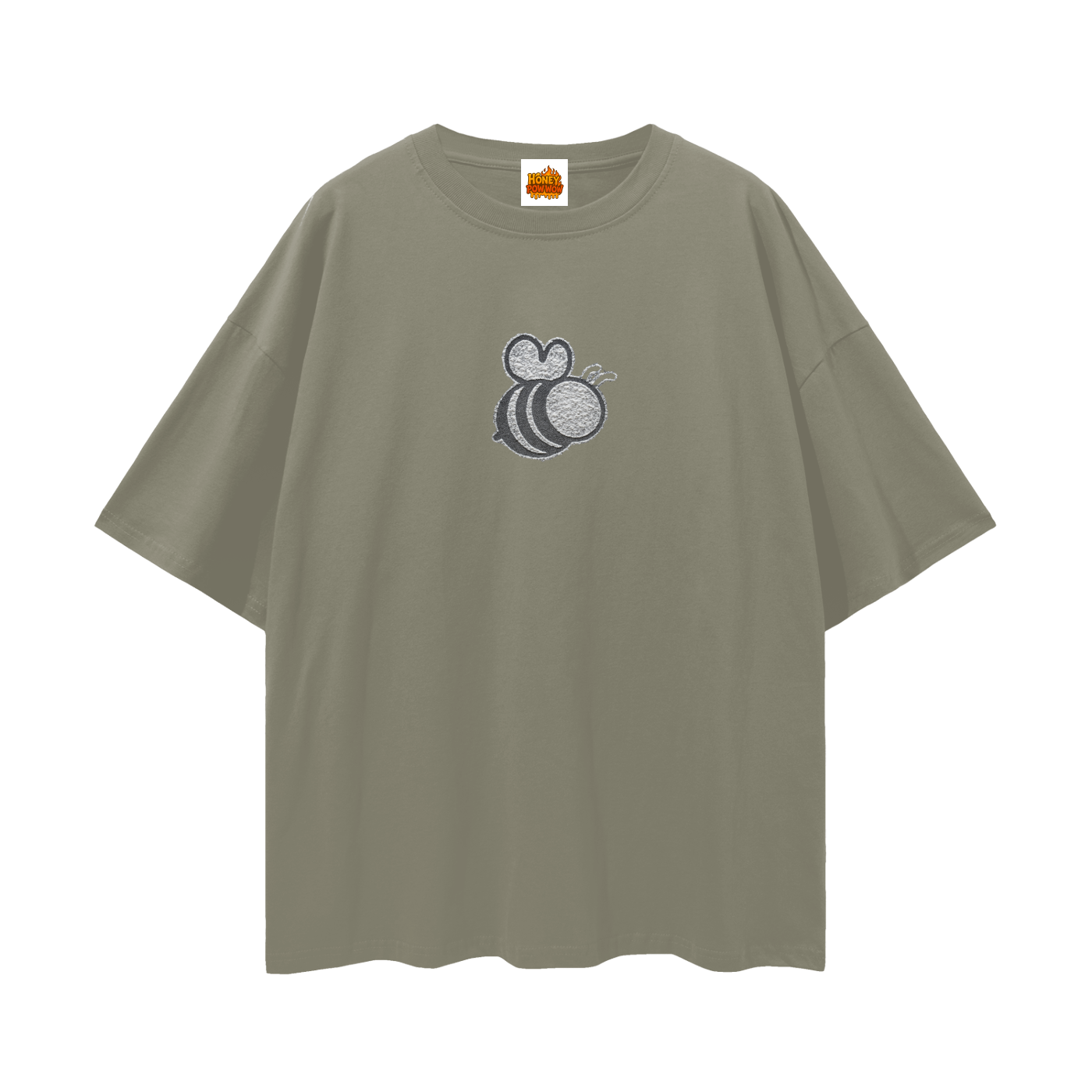 Bumble Cake Backed Streetwear Loose Drop Shoulder T-Shirt