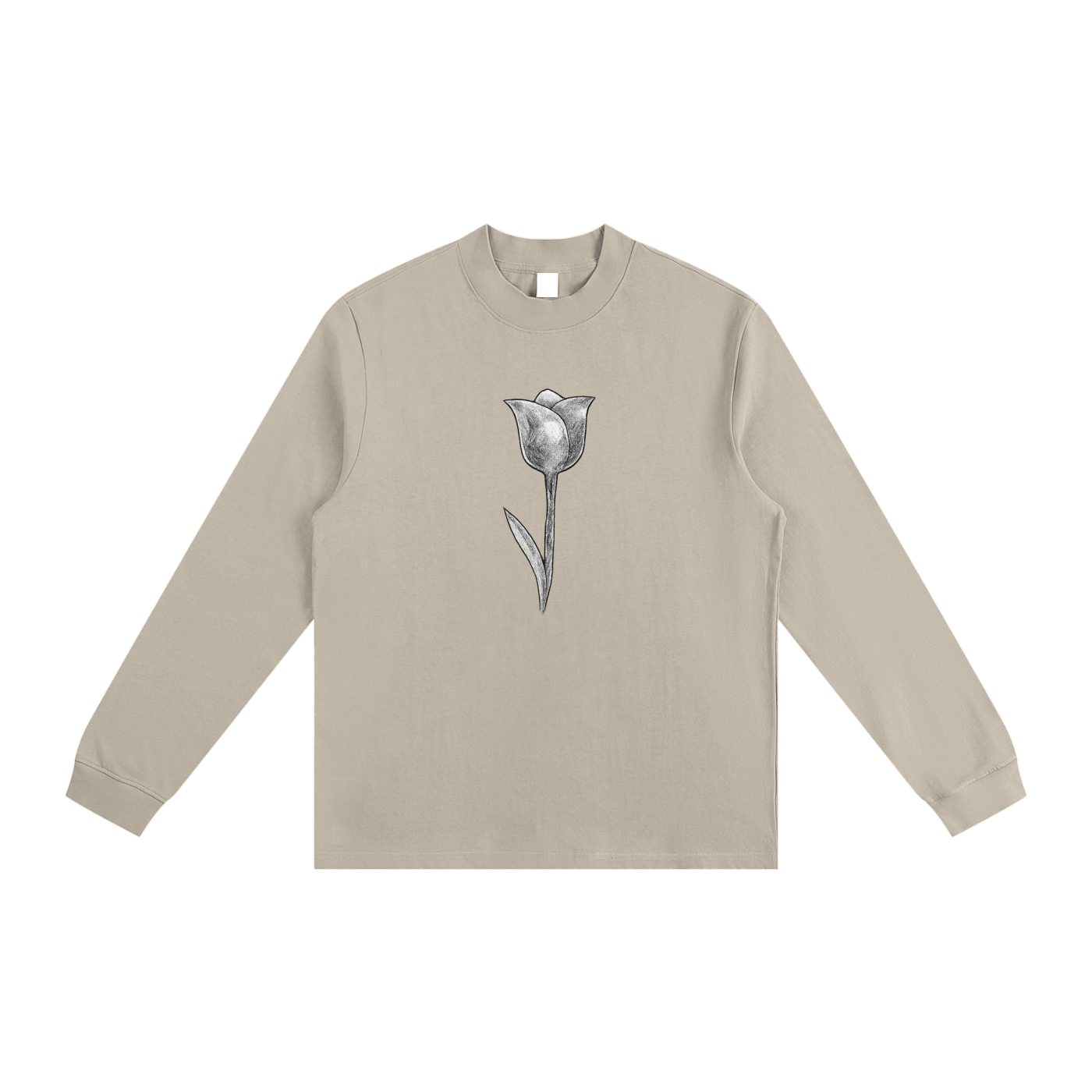 Tulip Front/ 293 State WaterColor Back Essential Non-Shrink Mock Neck Sweatshirt