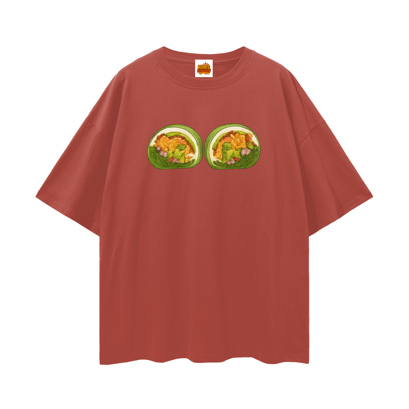 Avocado Salmon WrapnStreetwear Loose Drop Shoulder T-Shirt