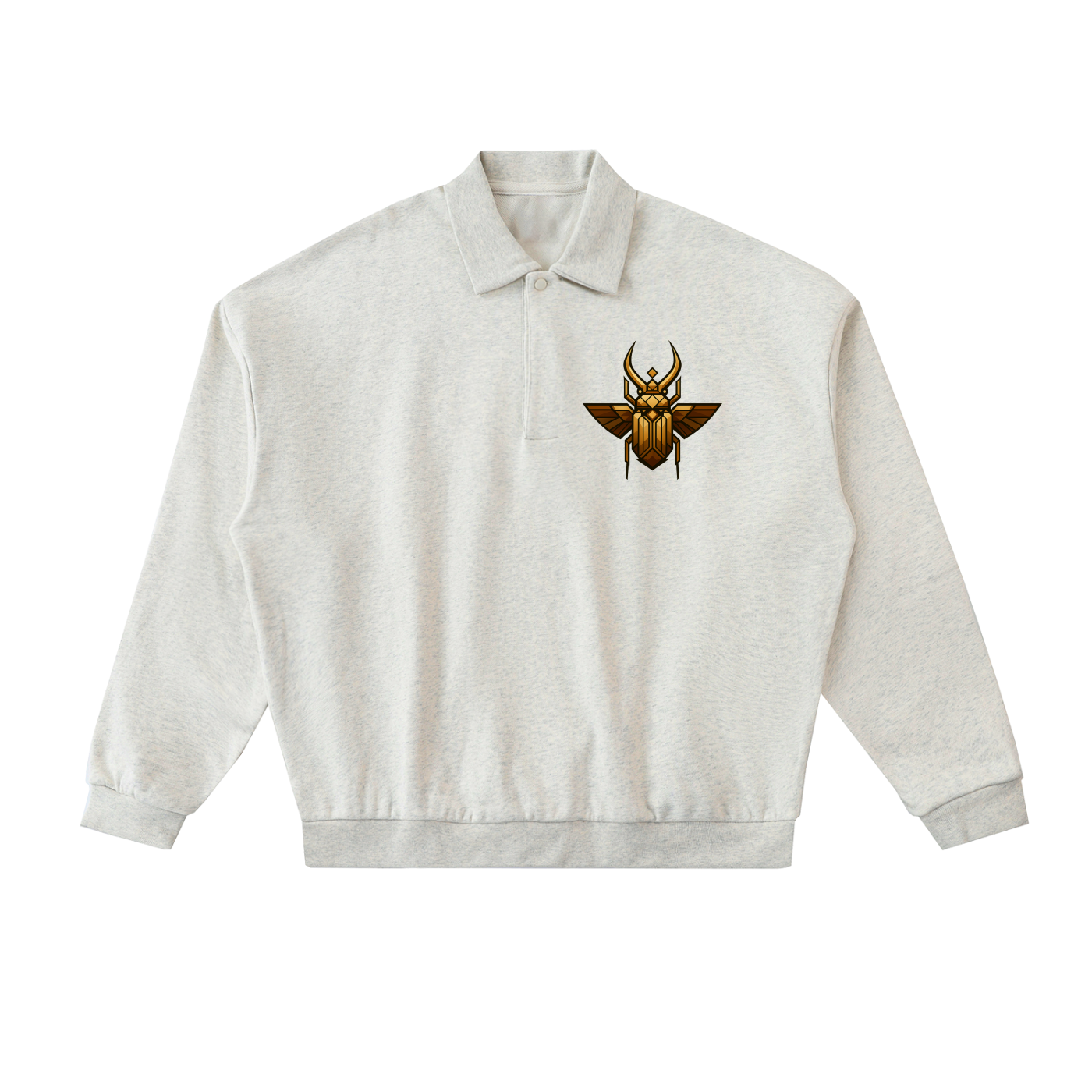 Geometric Beetle Heavyweight Fleece Polo Sweatshirt