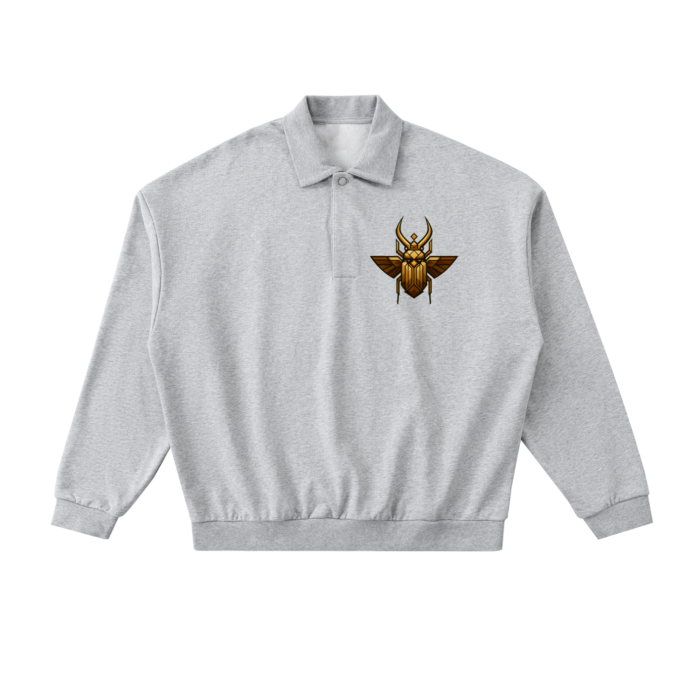 Geometric Beetle Heavyweight Fleece Polo Sweatshirt