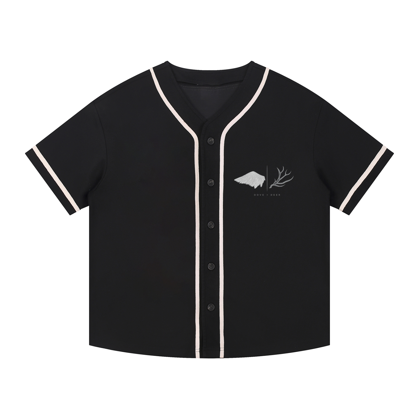 Dove+Deer Logo Front/ 32 Back Contrast Piped Button-Up Jersey