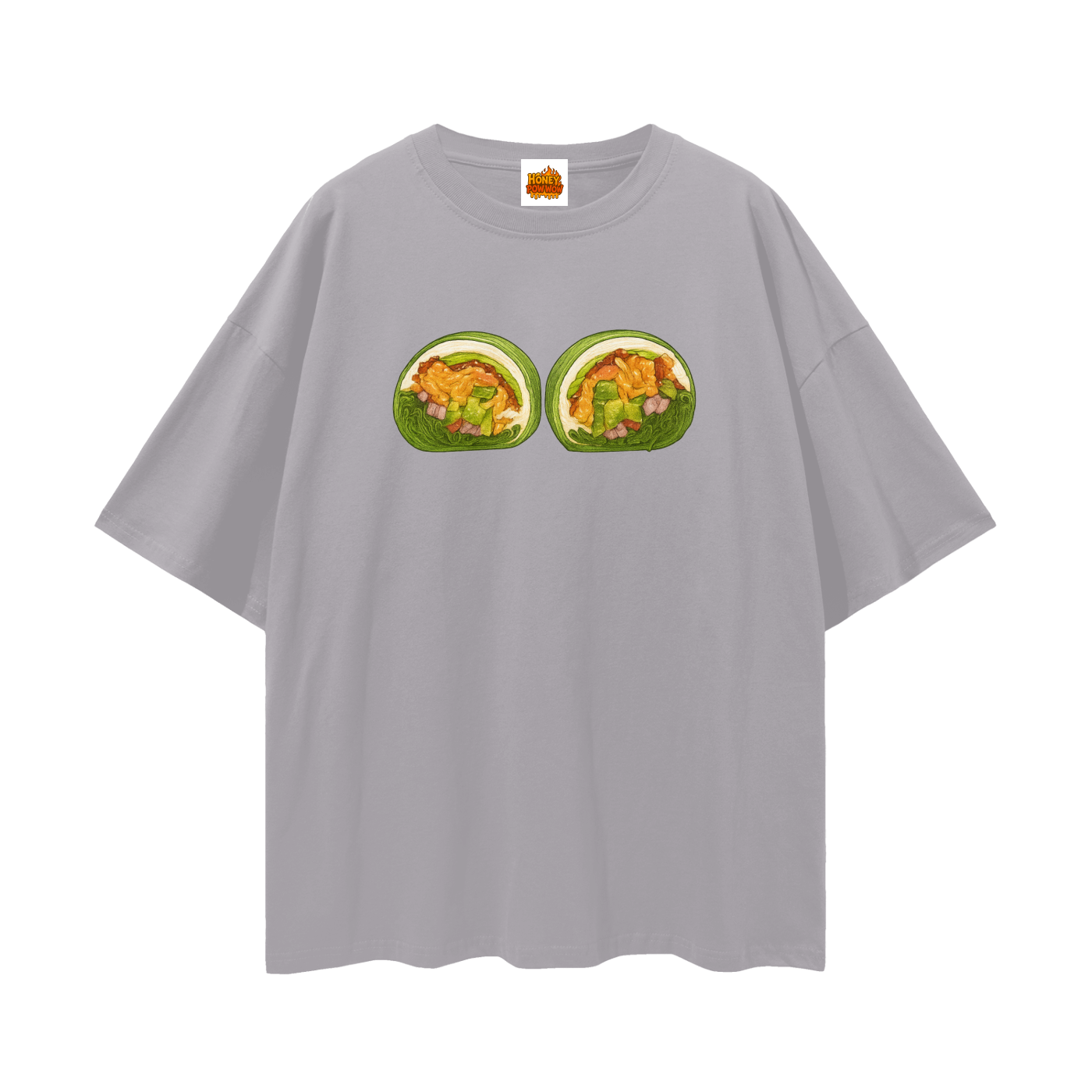 Avocado Salmon WrapnStreetwear Loose Drop Shoulder T-Shirt