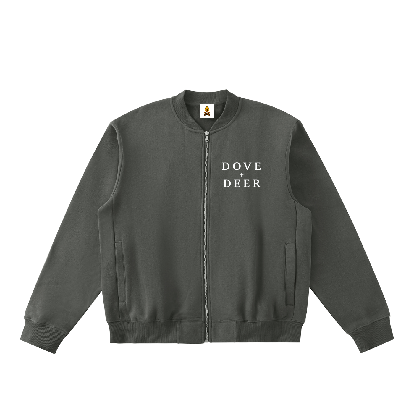 The Grocer Zip-Up Fleeced Varsity Jacket