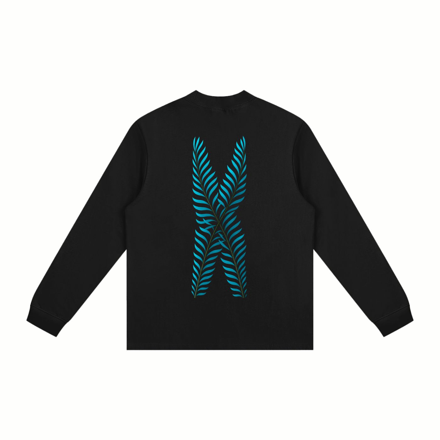 AHS Stained Glass- Blue Leaf Back- Non-Shrink Mock Neck Sweatshirt