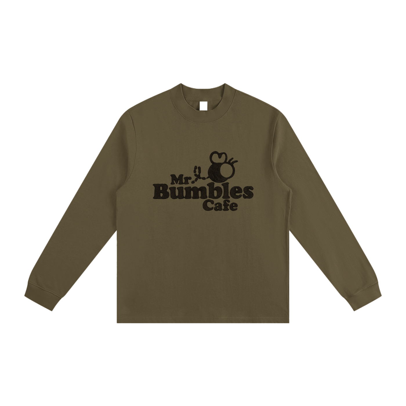Bumbles Stitched Logo Essential Non-Shrink Mock Neck Sweatshirt