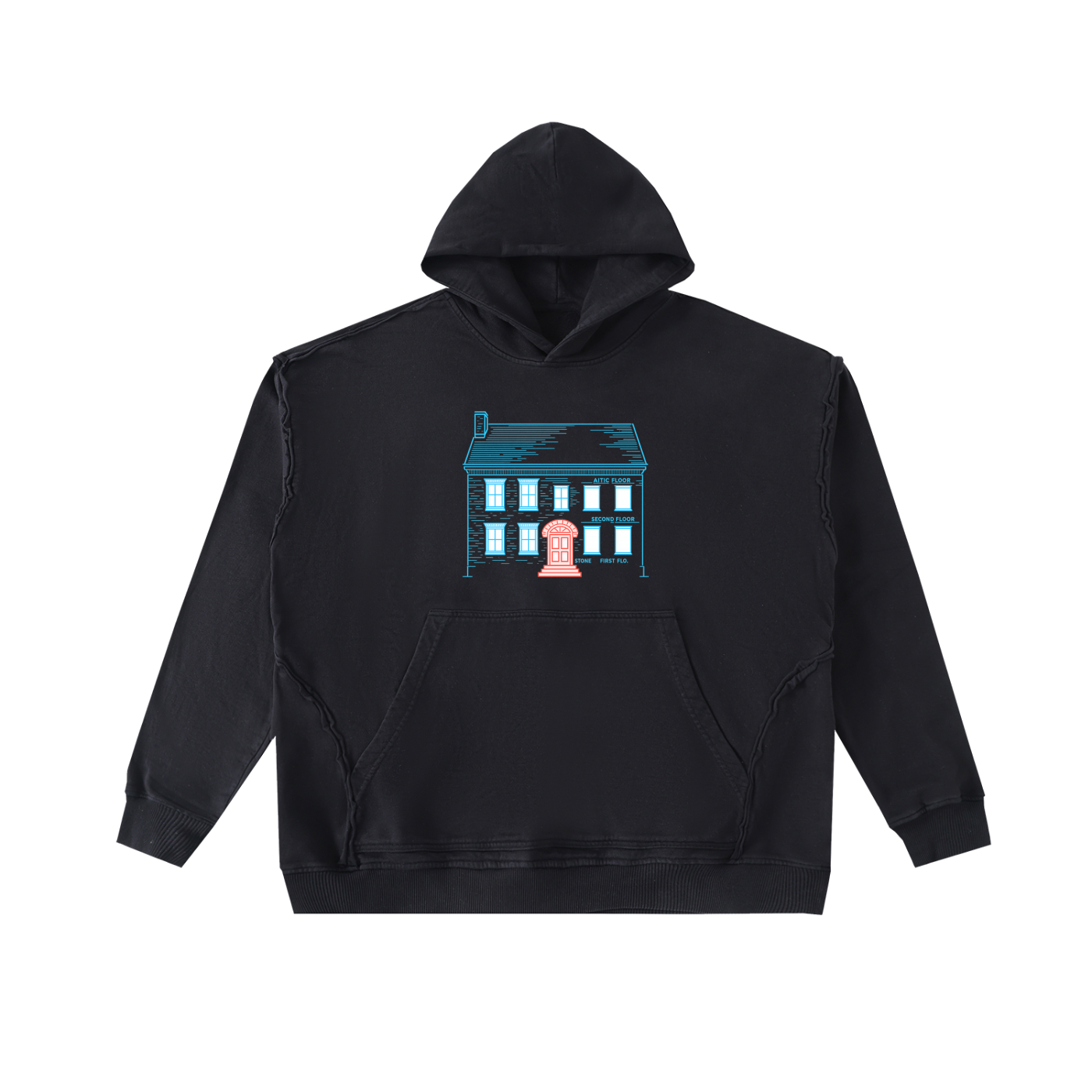 Raw-Seam Enzyme Washed Hoodie