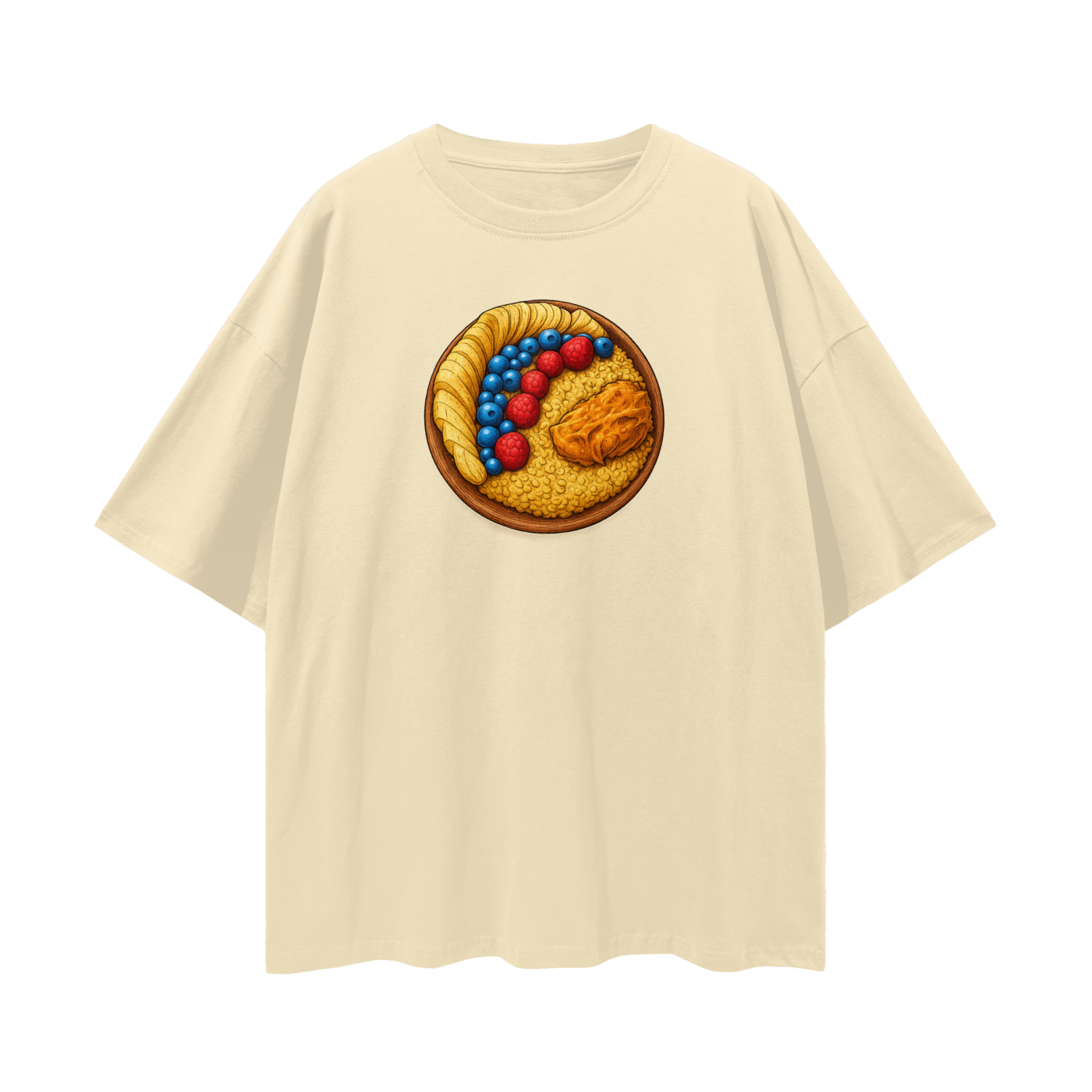 Oatmeal Streetwear Loose Drop Shoulder T-Shirt