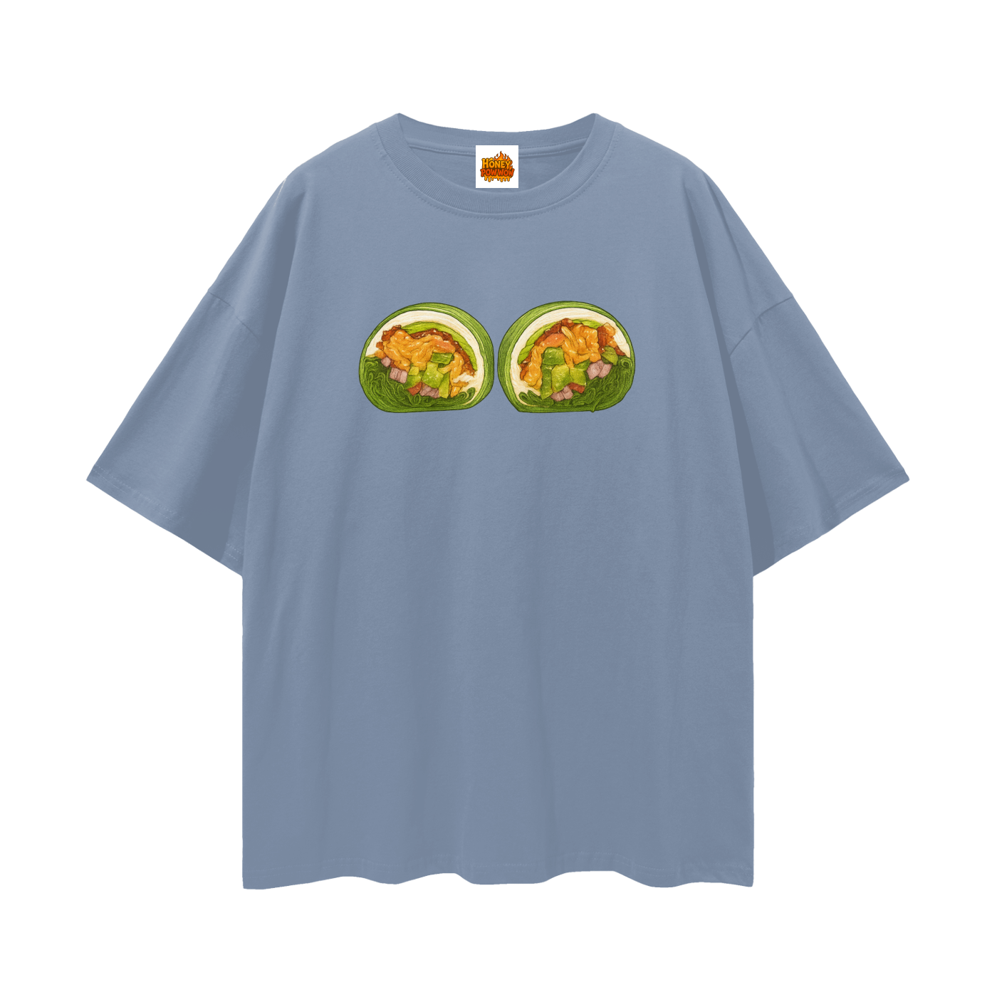 Avocado Salmon WrapnStreetwear Loose Drop Shoulder T-Shirt