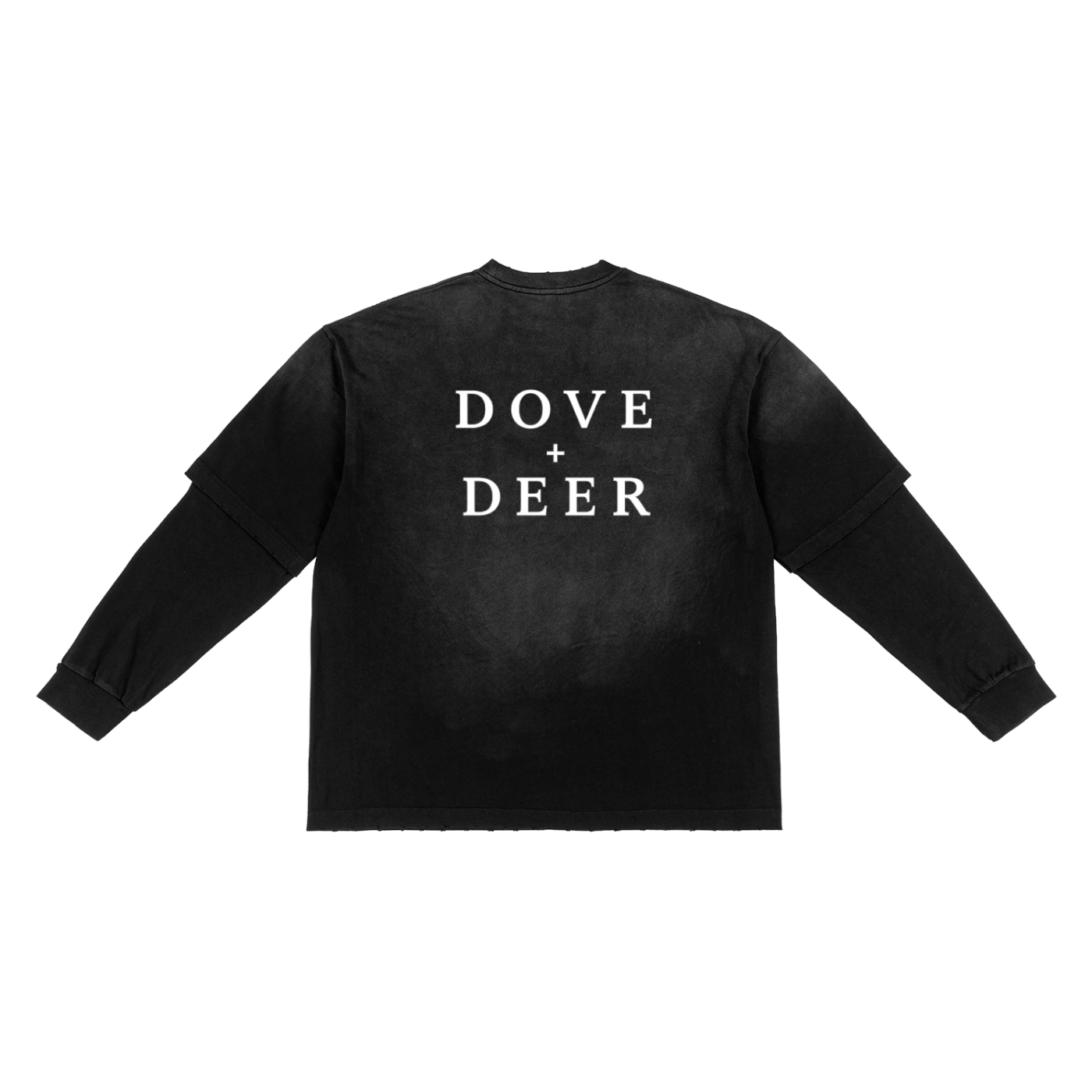 Dove + Deer Espressotini Sunfade Hand-Frayed Faux Two-Piece T-Shirt