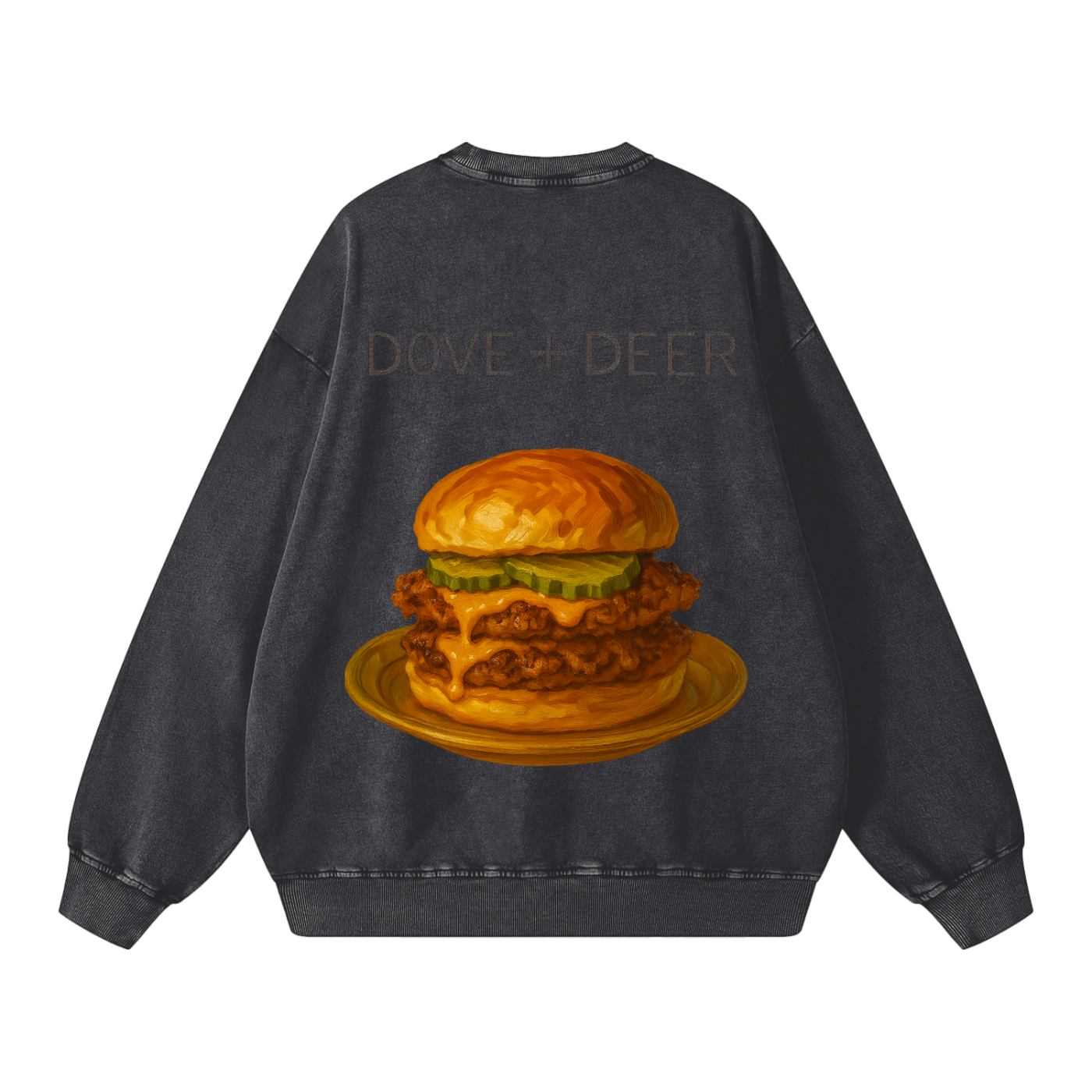 Tulip Front/ Burger Back Snow Washed Oversized Sweatshirt