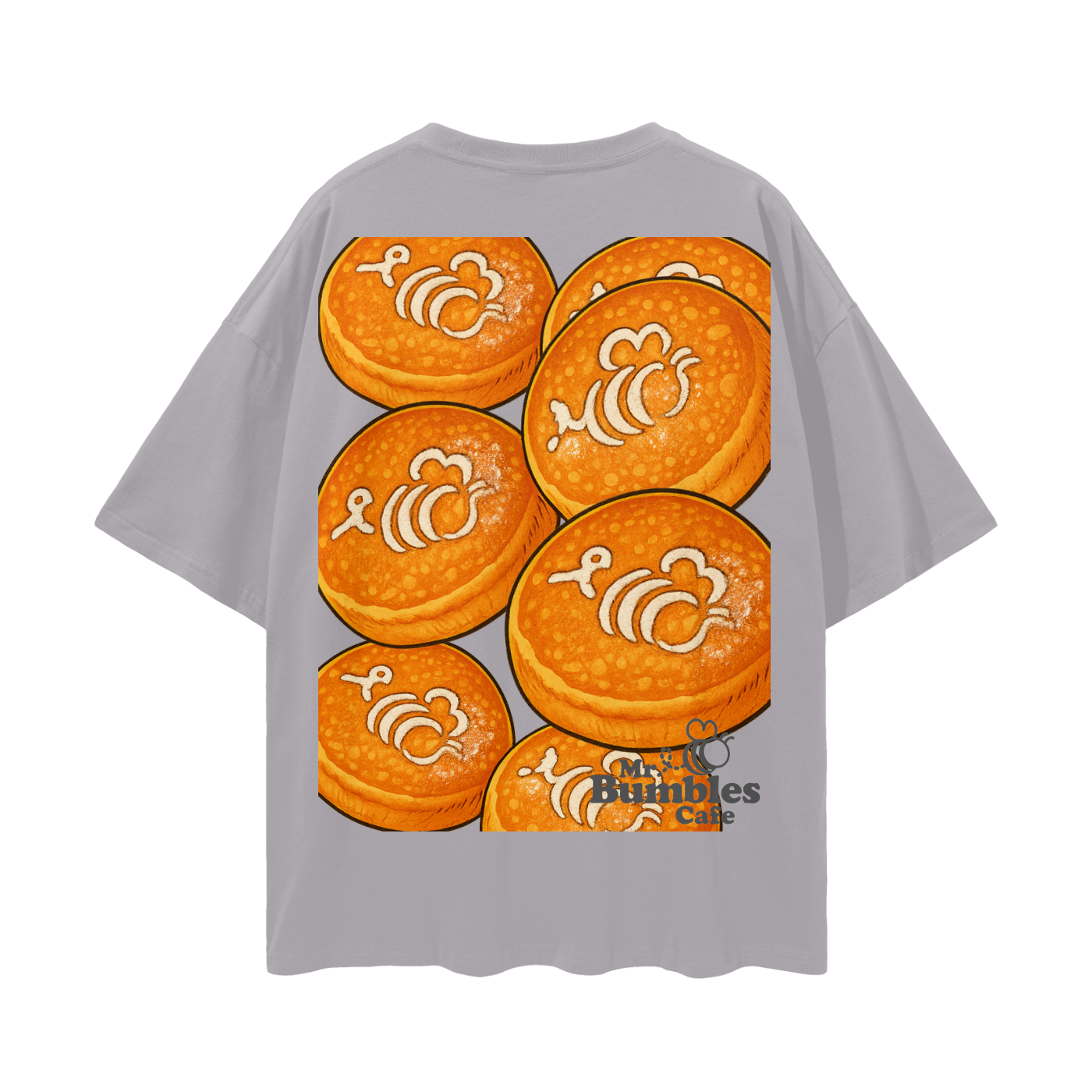 Bumble Cake Backed Streetwear Loose Drop Shoulder T-Shirt