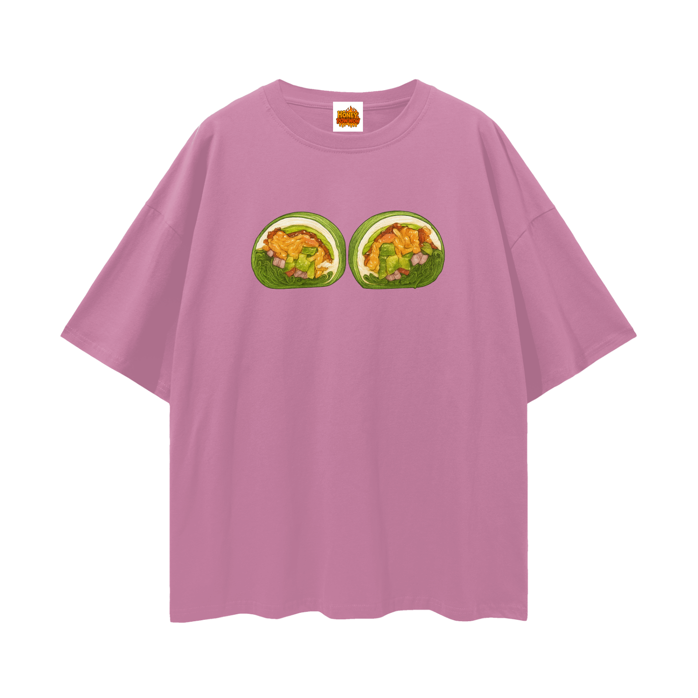 Avocado Salmon WrapnStreetwear Loose Drop Shoulder T-Shirt
