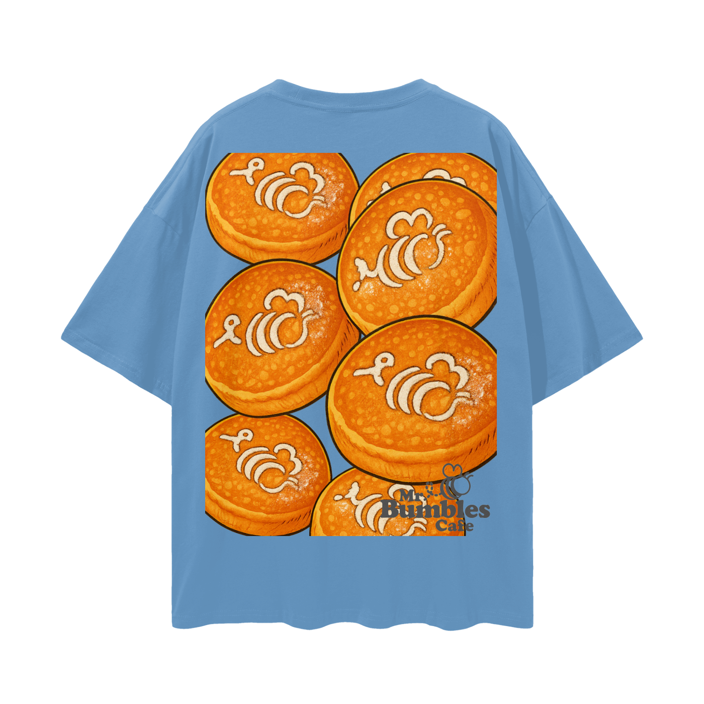 Bumble Cake Backed Streetwear Loose Drop Shoulder T-Shirt