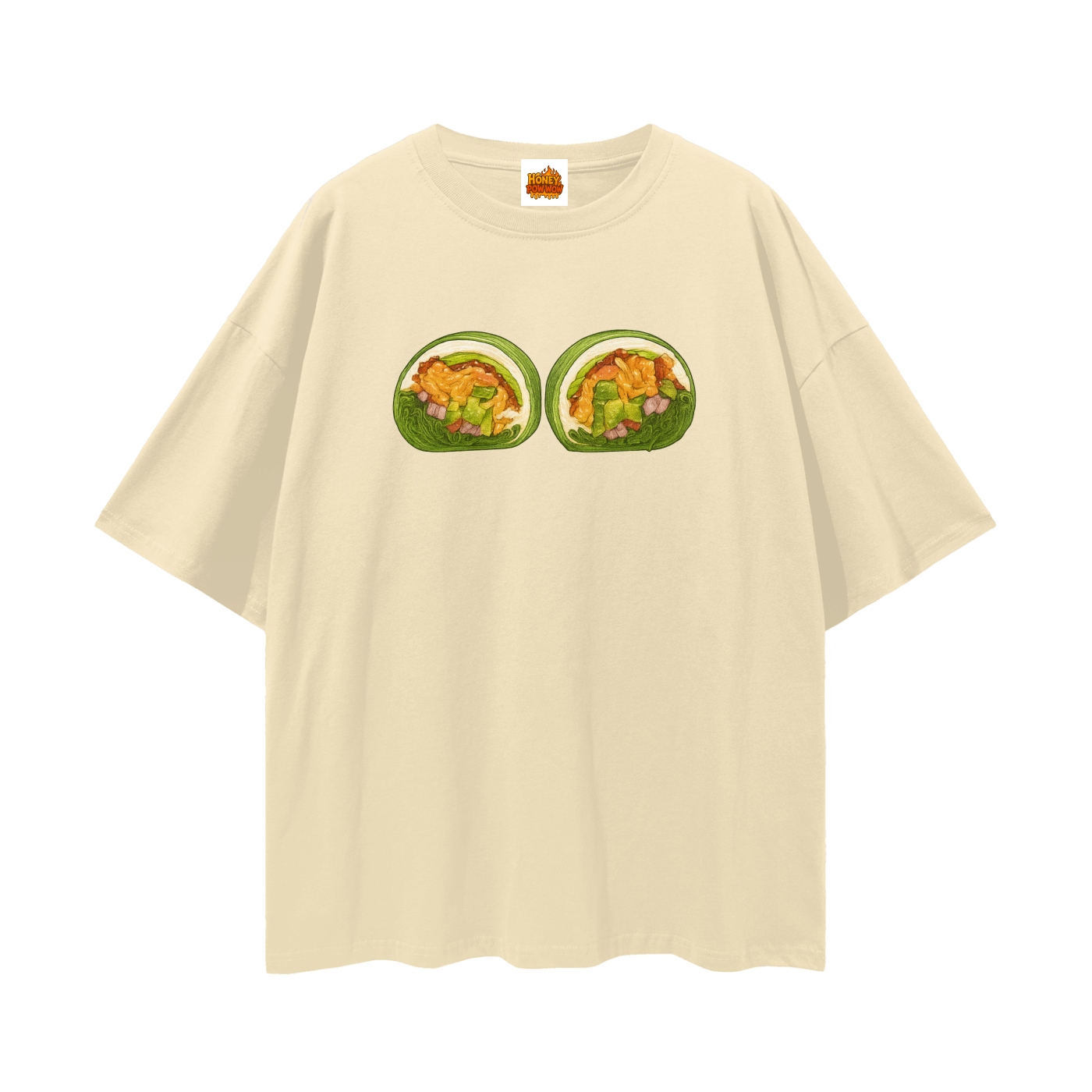 Avocado Salmon WrapnStreetwear Loose Drop Shoulder T-Shirt