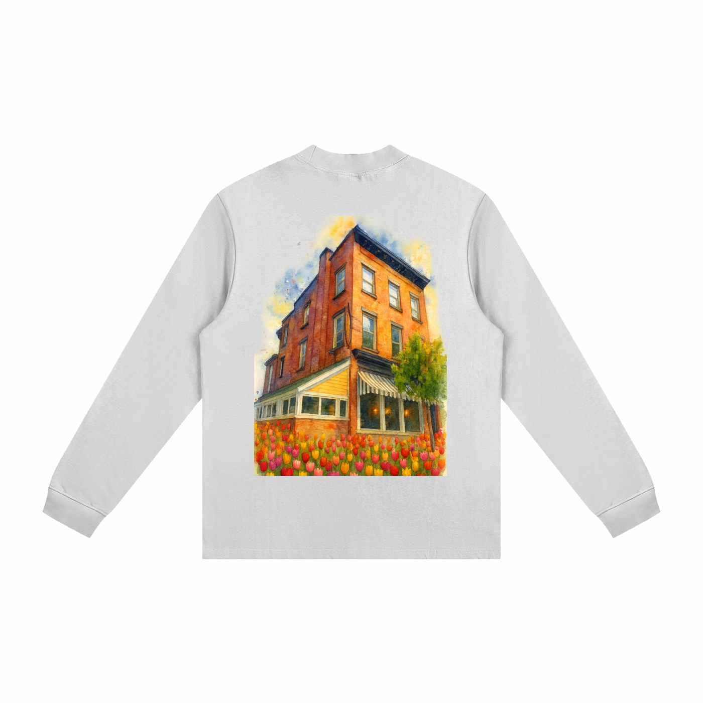 Tulip Front/ 293 State WaterColor Back Essential Non-Shrink Mock Neck Sweatshirt