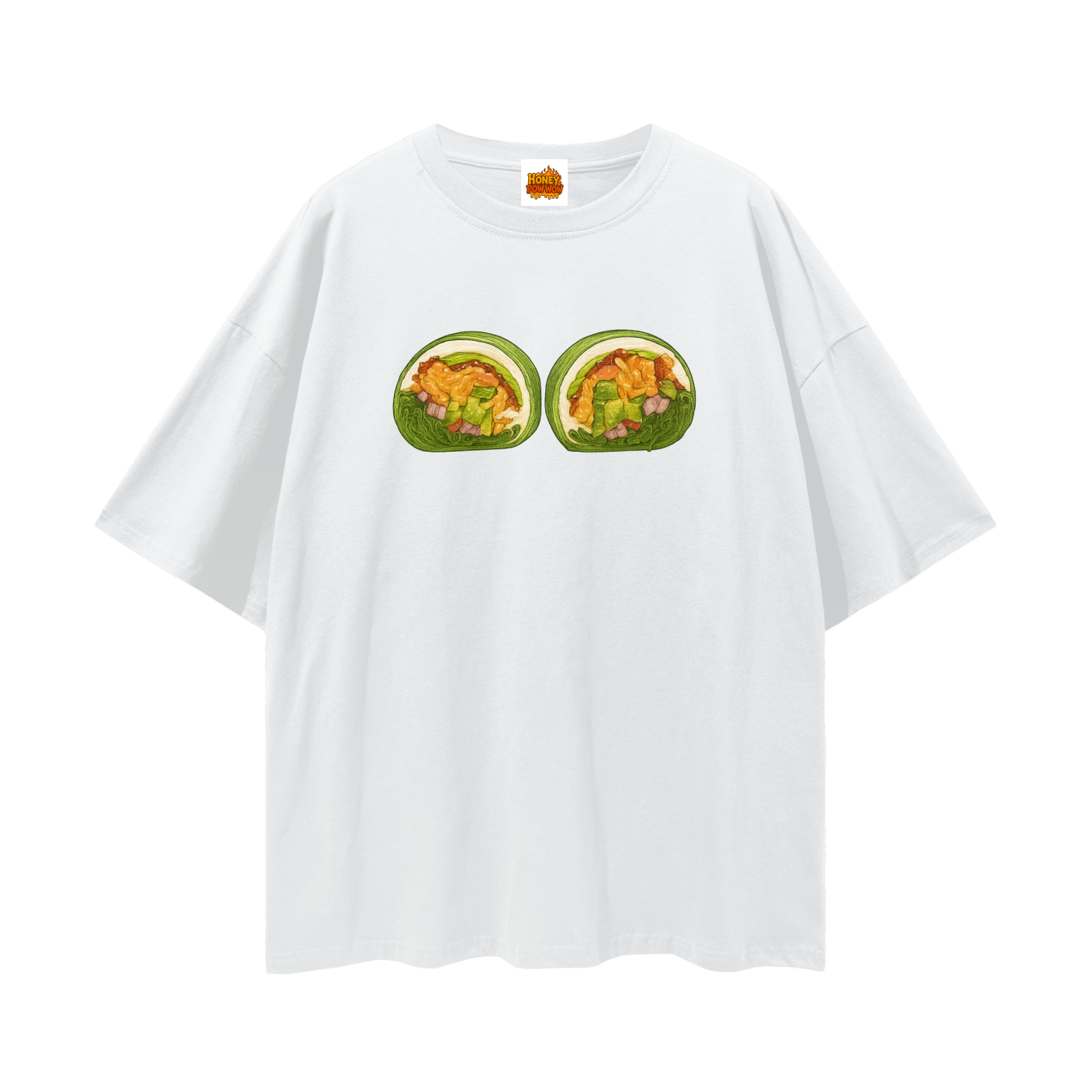 Avocado Salmon WrapnStreetwear Loose Drop Shoulder T-Shirt
