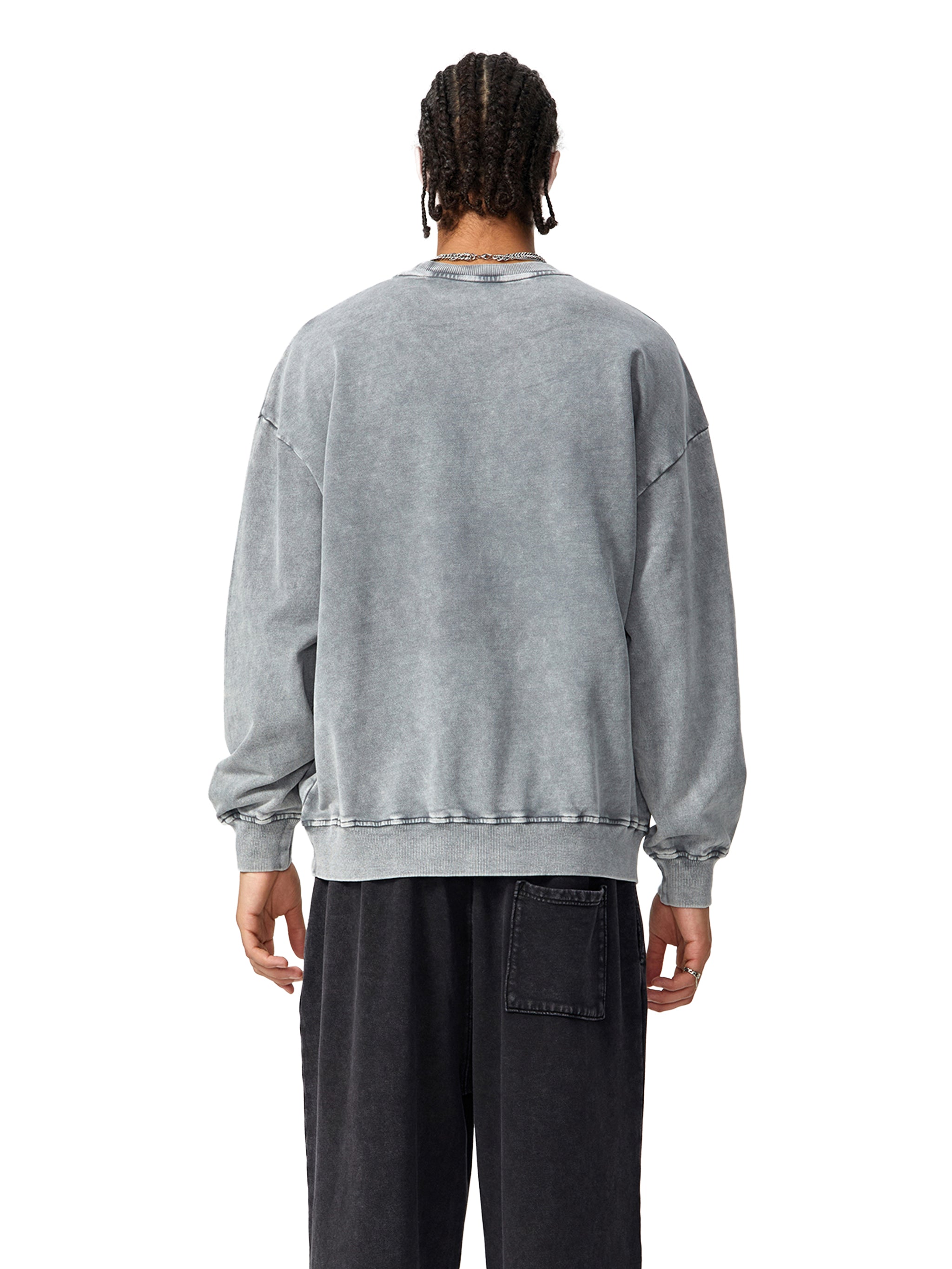 Tulip Front/ Burger Back Snow Washed Oversized Sweatshirt