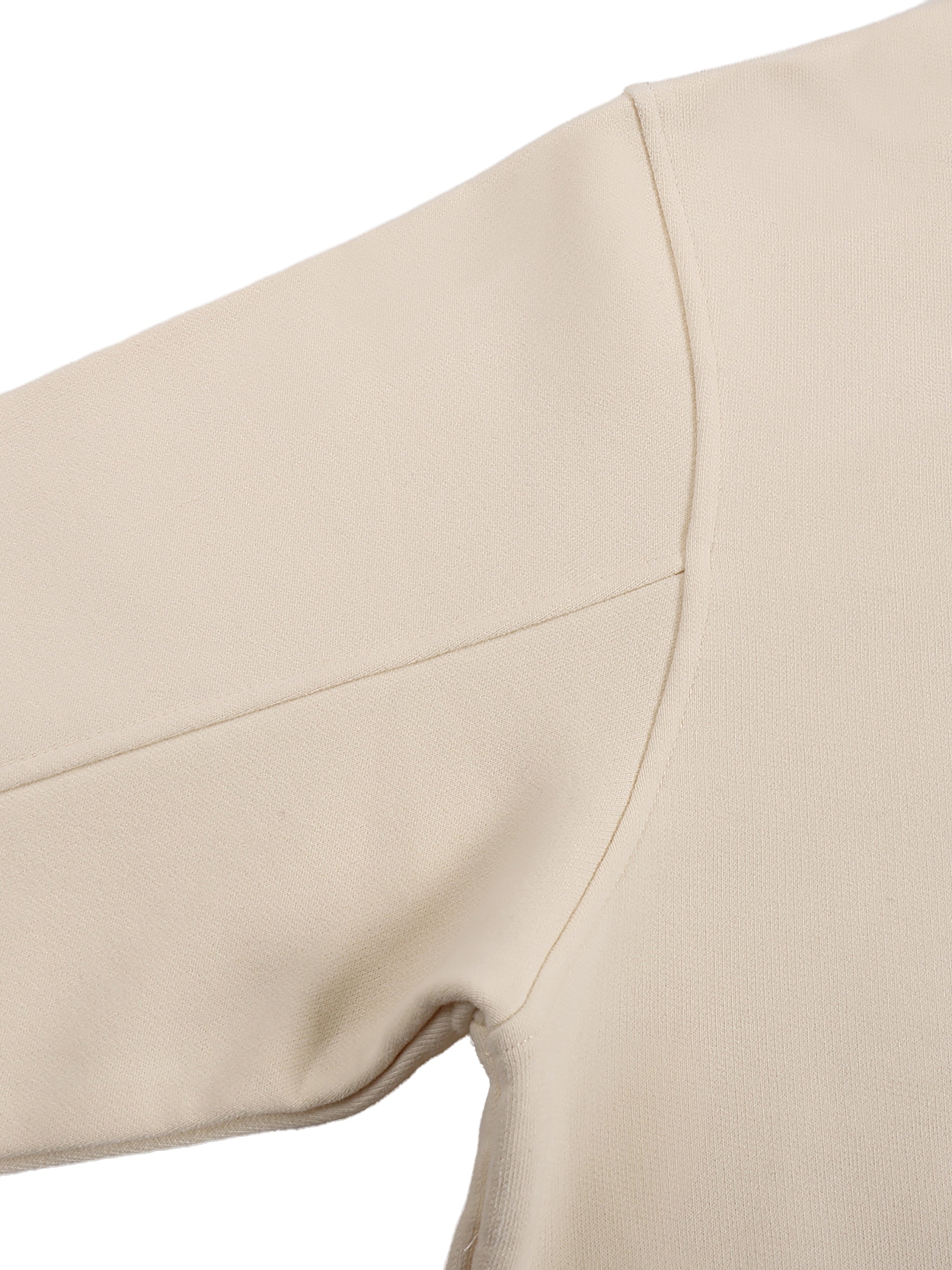Creamy Albany Fleeced High Neck Hoodie