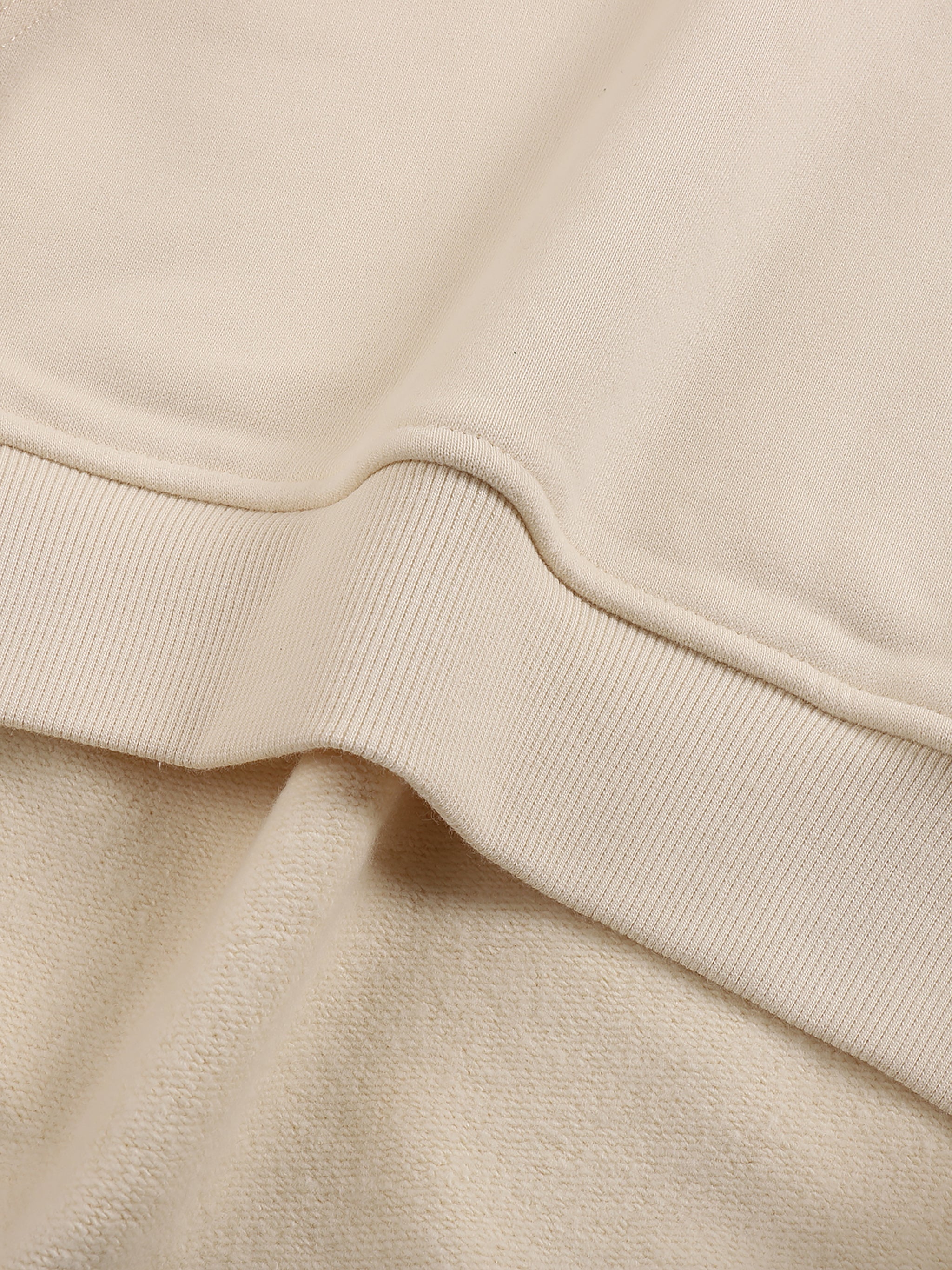 Creamy Albany Fleeced High Neck Hoodie