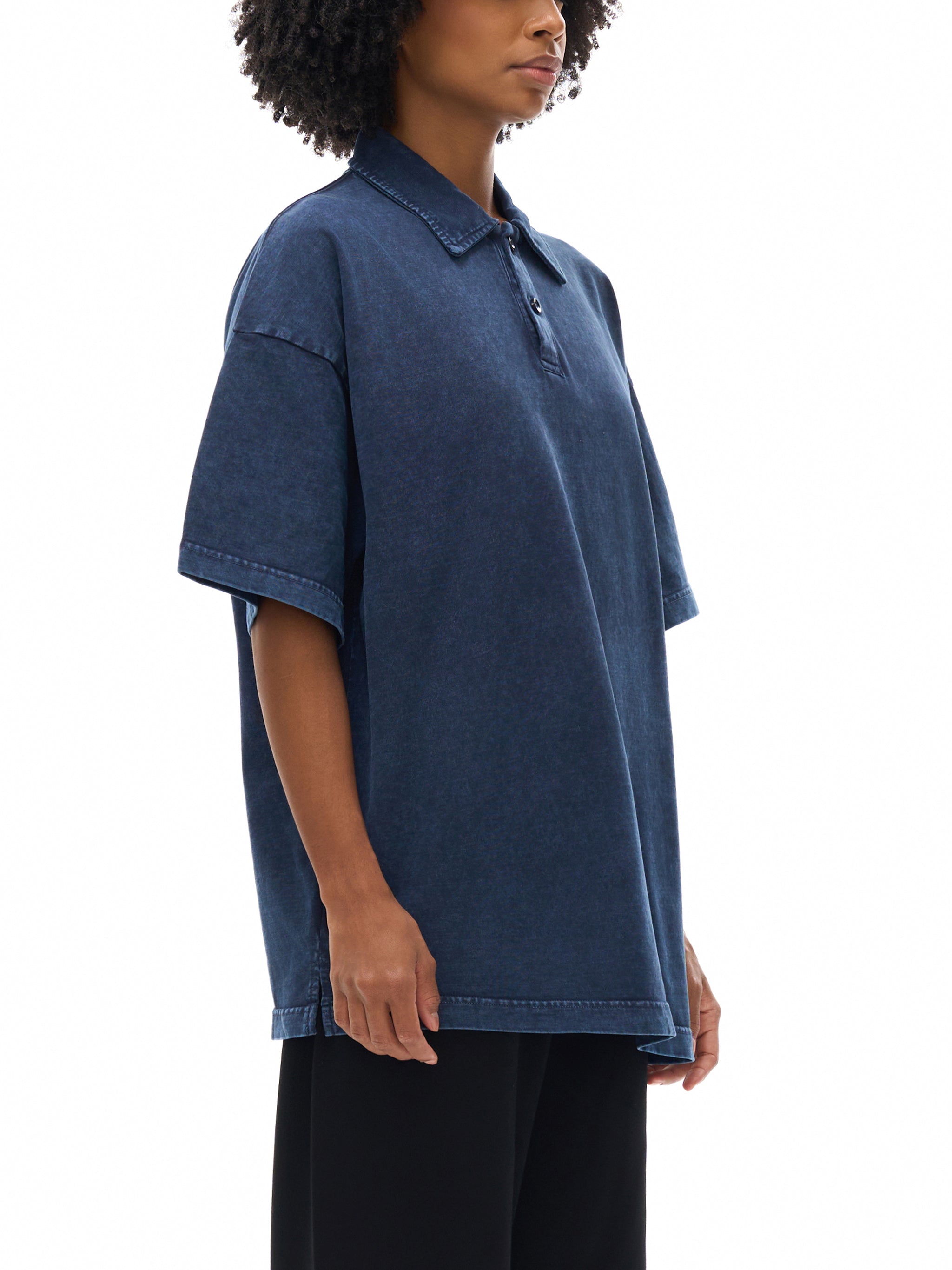 Dove + Deer Espressotini Heavyweight Snow-Washed Polo T-Shirt