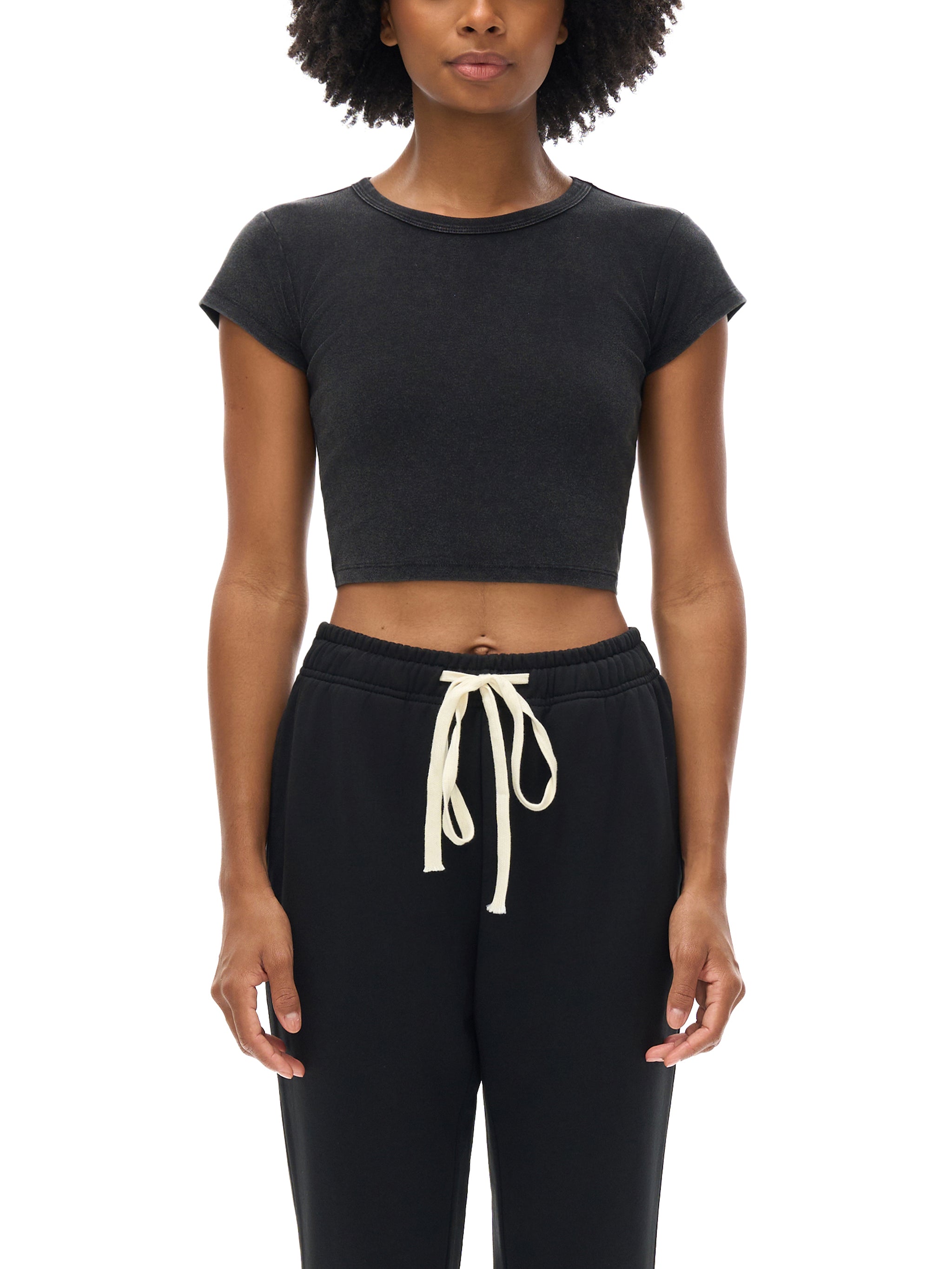 Toss The Map Snow Washed Crop Top