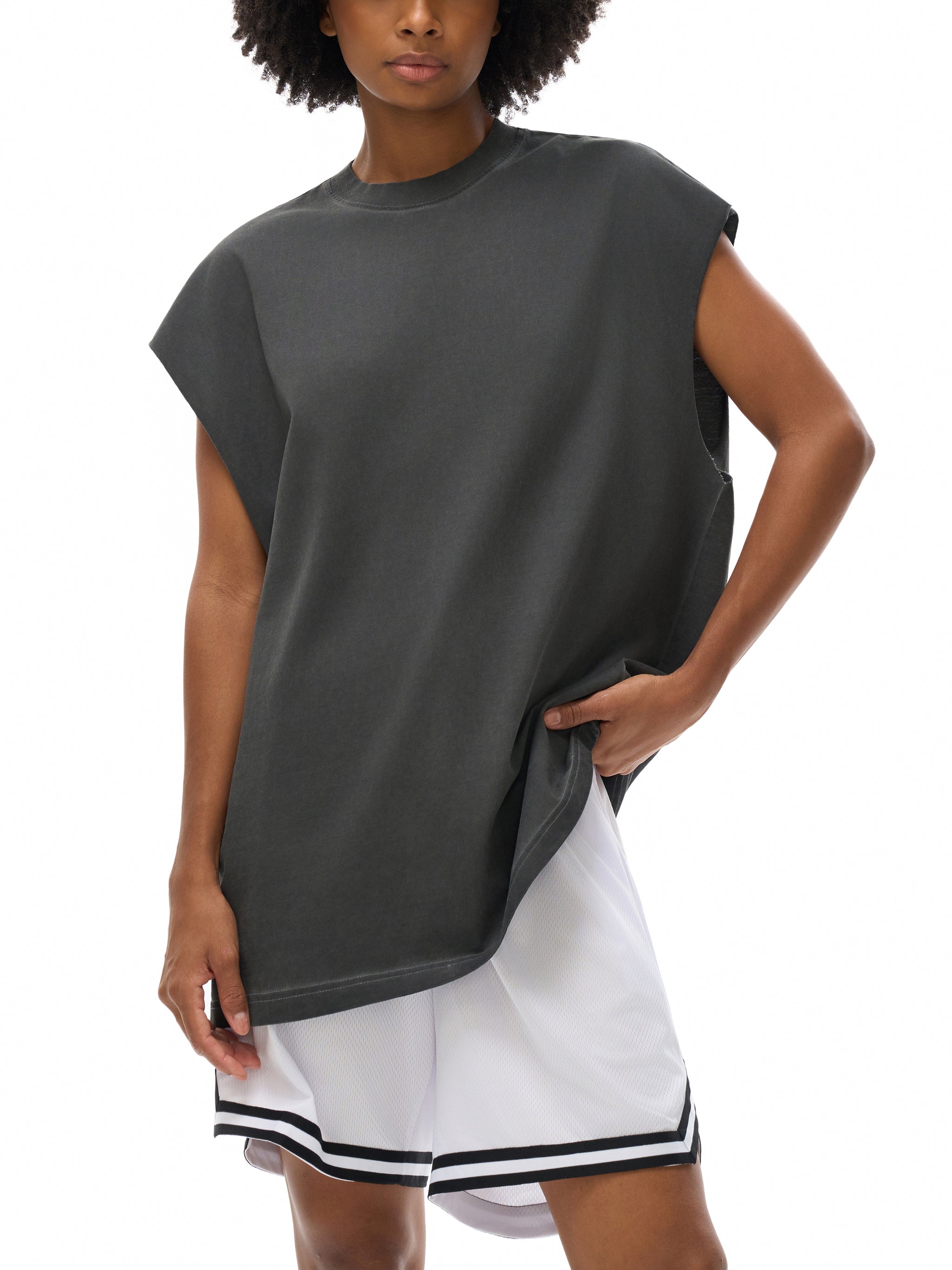 Bumbles Heart Wing Reverse Washed Tank Top