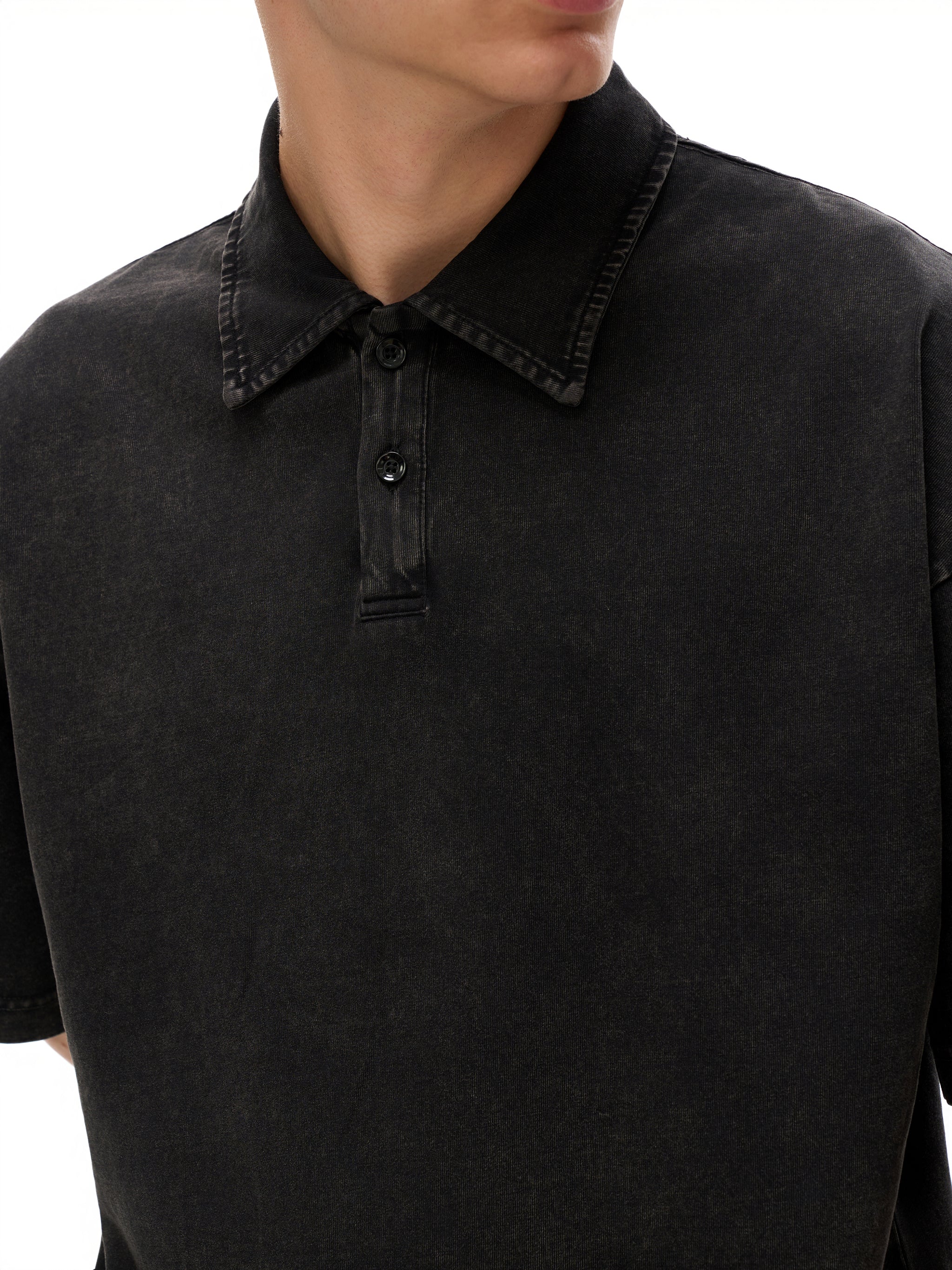 Dove + Deer Espressotini Heavyweight Snow-Washed Polo T-Shirt