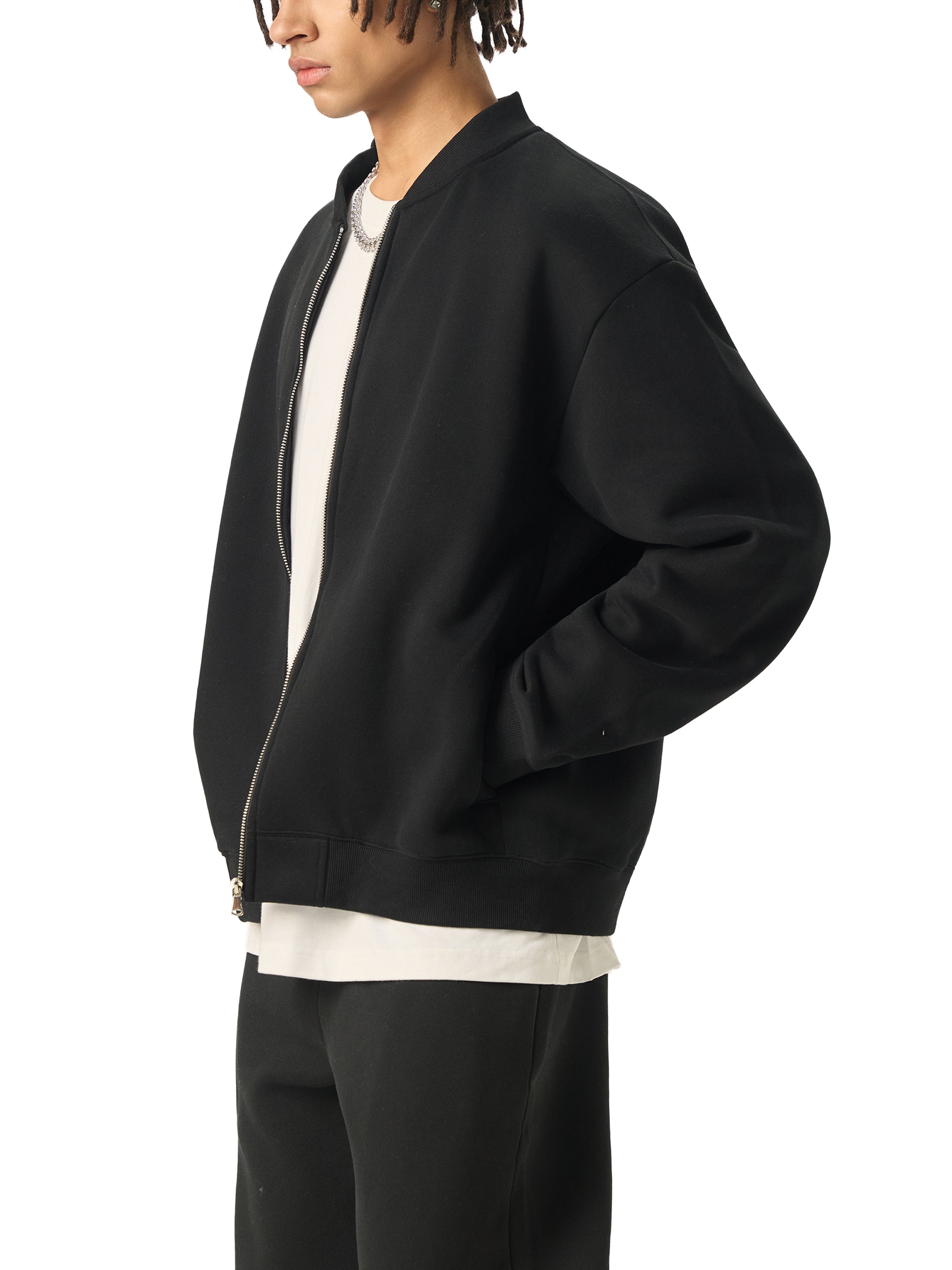 The Grocer Zip-Up Fleeced Varsity Jacket