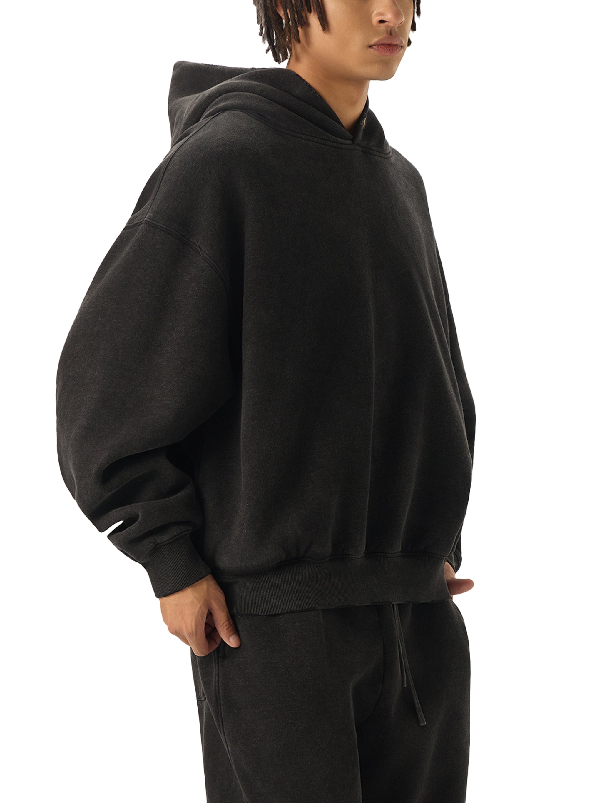 Albany Moses Frayed Enzyme Washed Fleece Hoodie