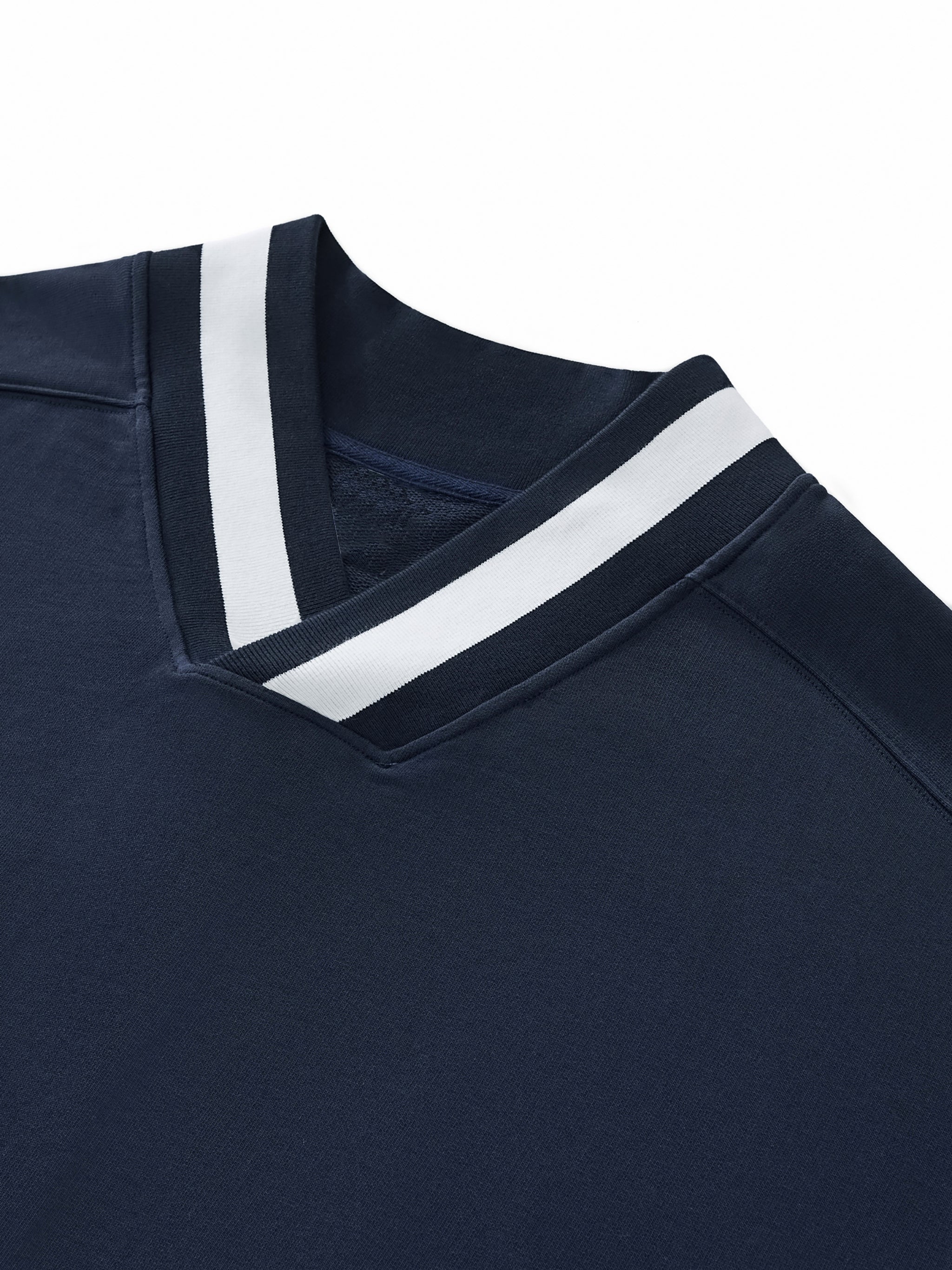 Dove+Deer City Plan V-Neck Contrast Collar Boxy Sweatshirt