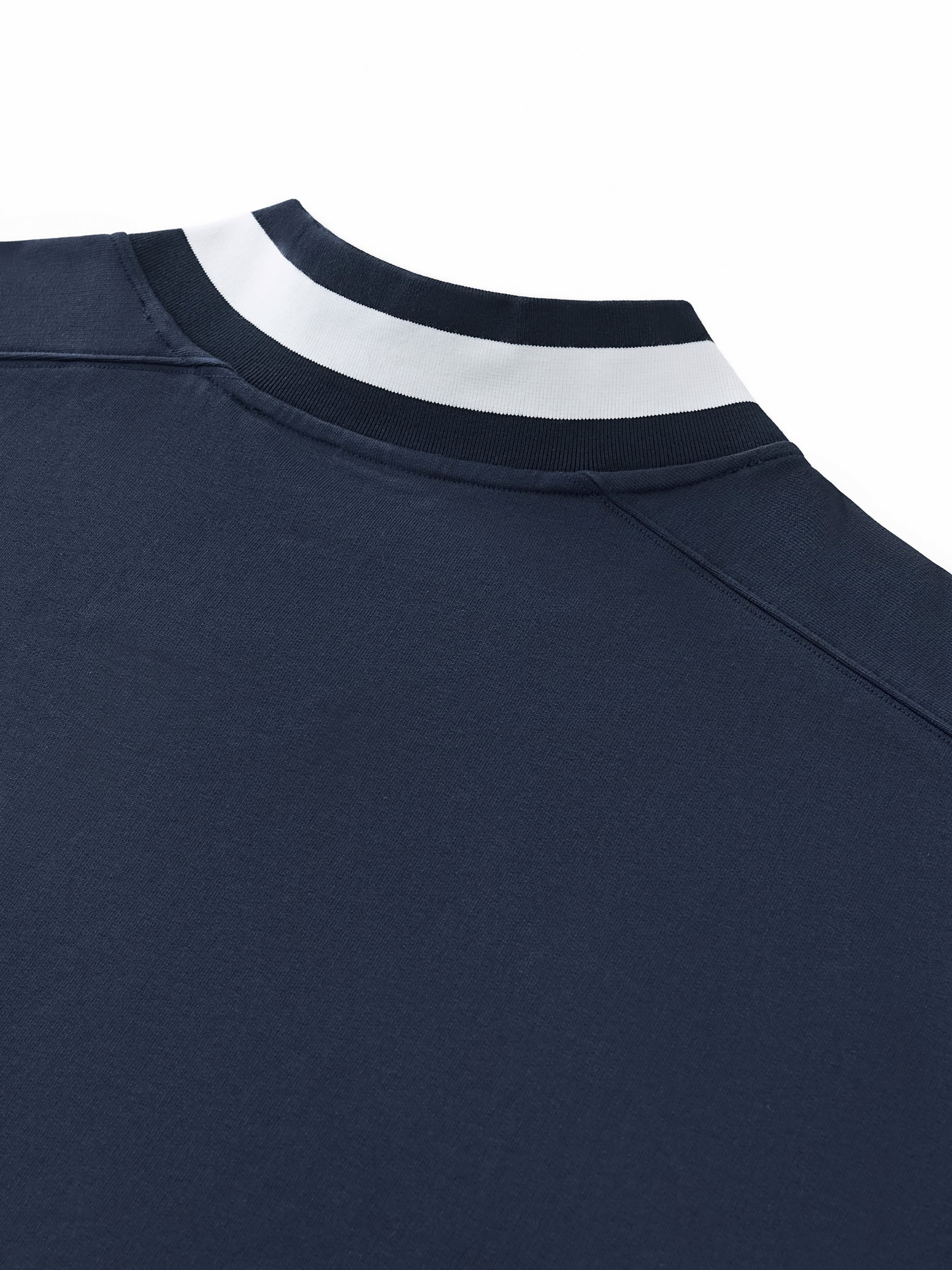 Dove+Deer City Plan V-Neck Contrast Collar Boxy Sweatshirt