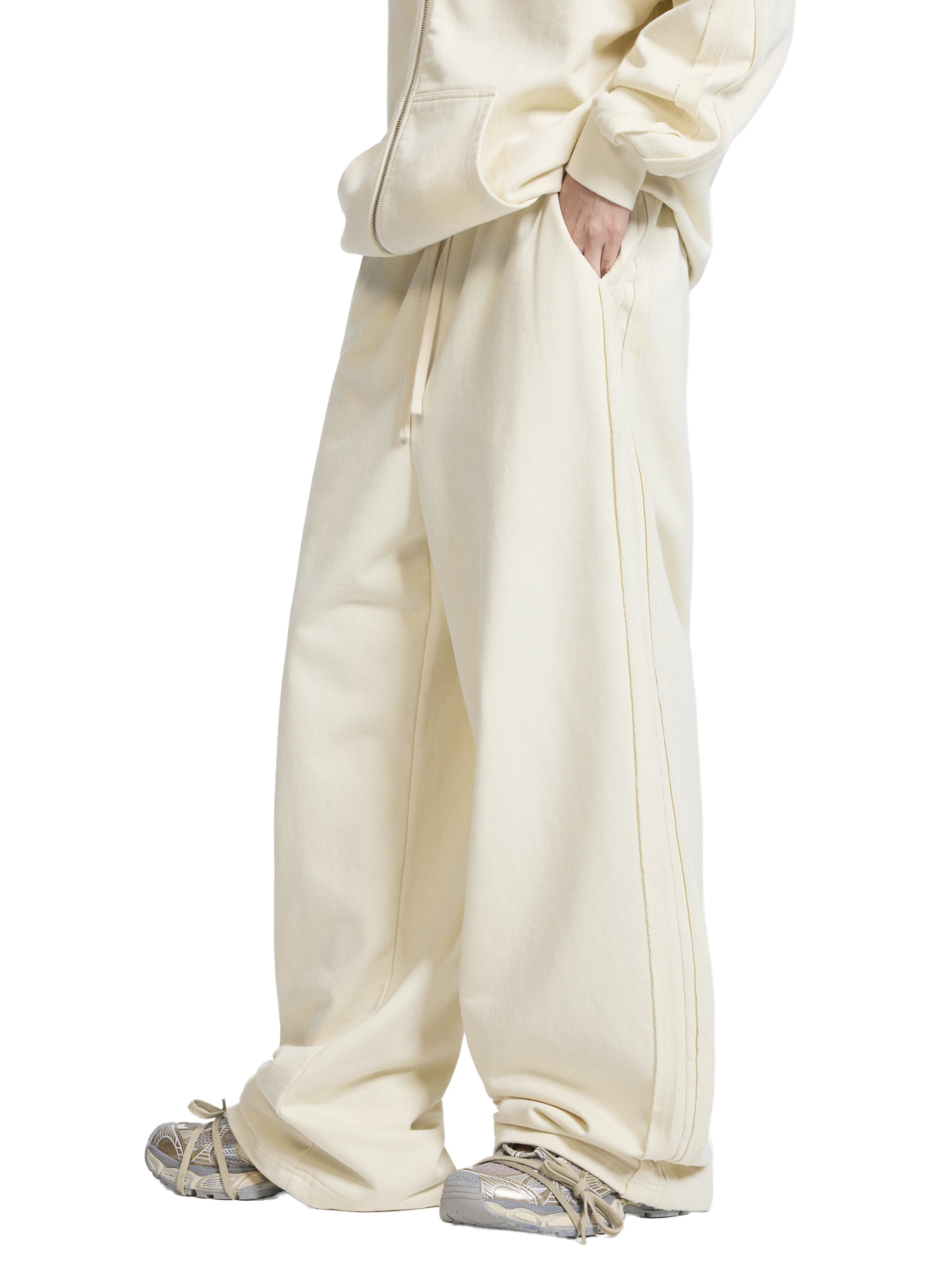 Grey Tulip Contrast Tape Straight-Leg Sweatpants