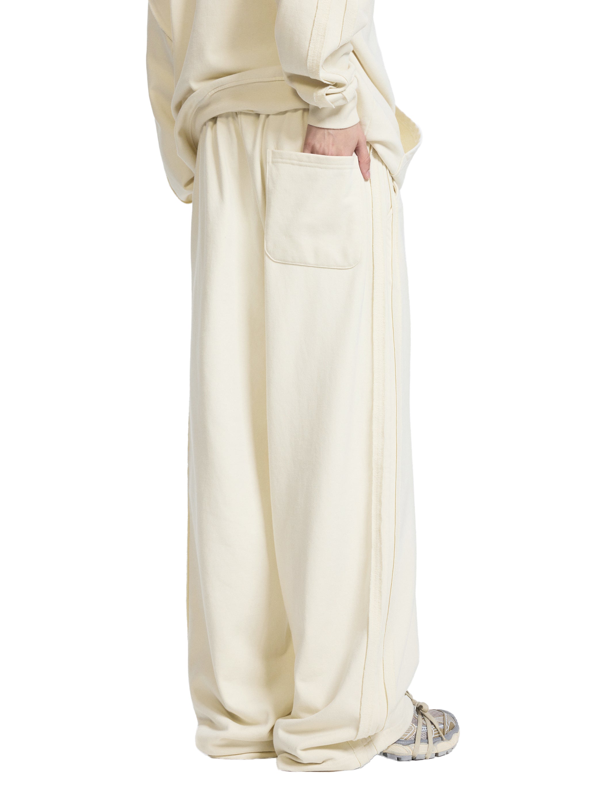 Grey Tulip Contrast Tape Straight-Leg Sweatpants