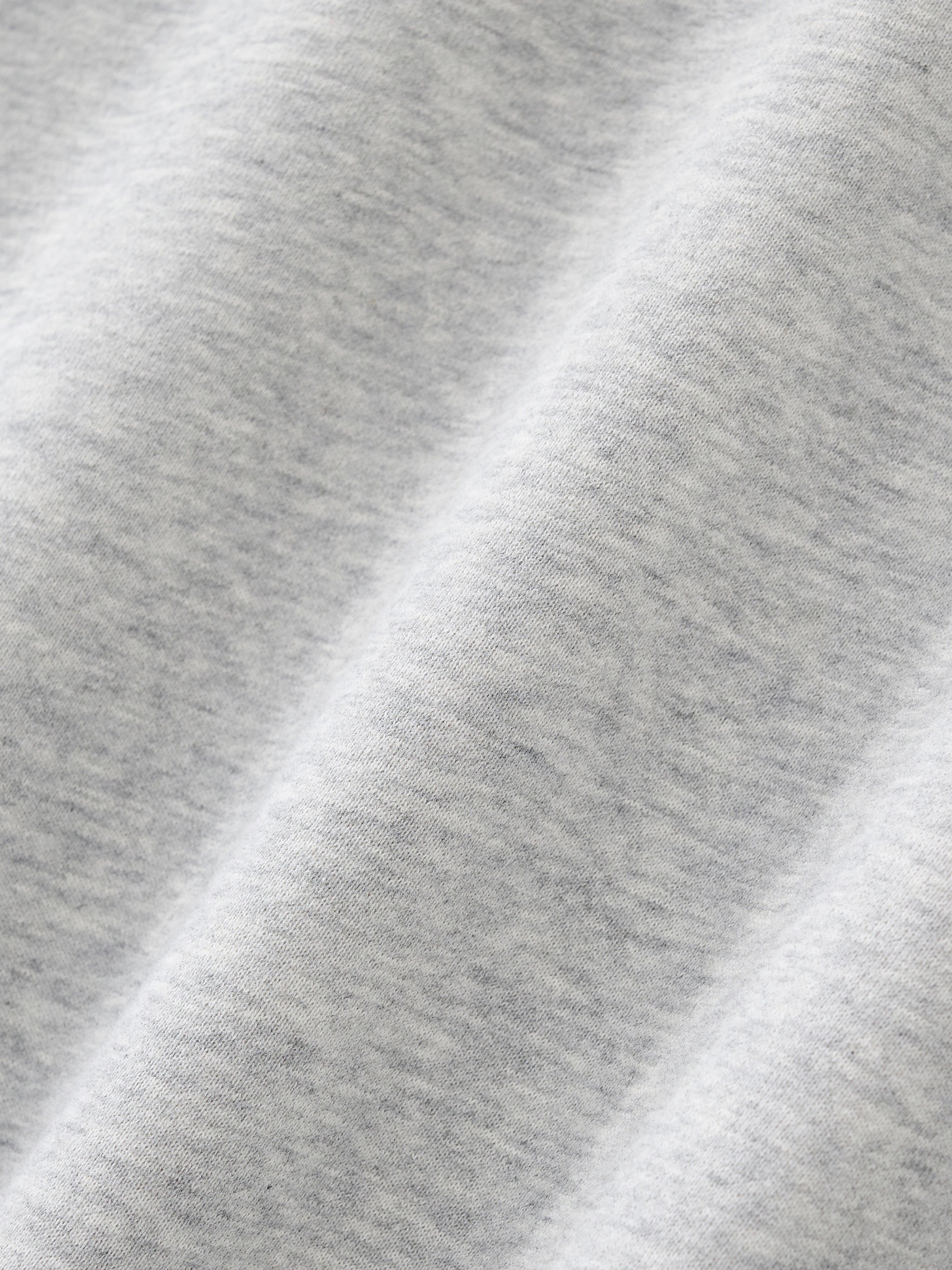 White Pom Essential Fleece Mid-Neck Crew Sweatshirt