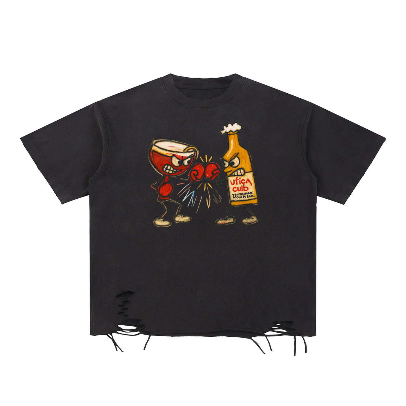 Snow Washed Raw-Hem T-Shirt