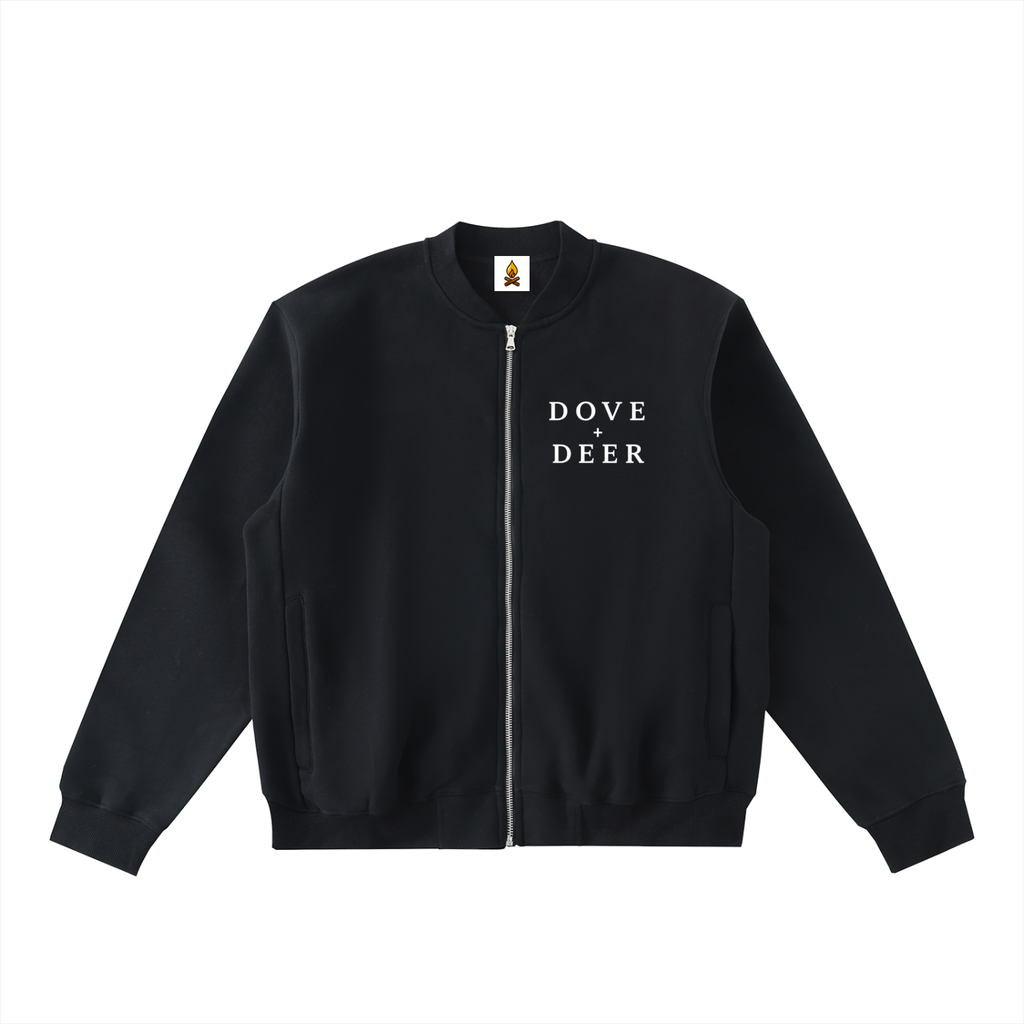 The Grocer Zip-Up Fleeced Varsity Jacket