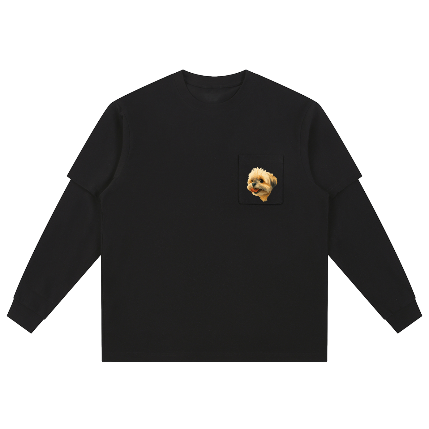 Gizmo Layered Long Sleeve Oversized Tee