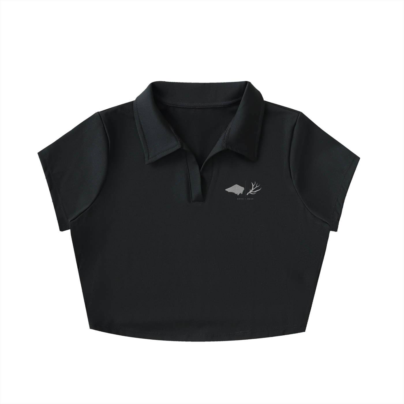 V-Neck Lapel Crop Top