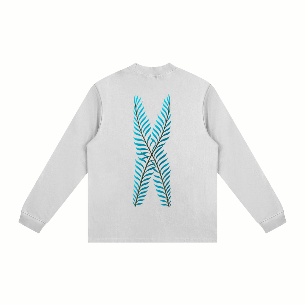 AHS Stained Glass- Blue Leaf Back- Non-Shrink Mock Neck Sweatshirt
