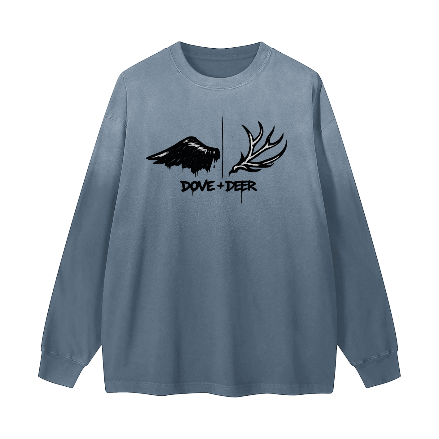 Dove + Deer Graf Gradient Washed Long Sleeve T-Shirt